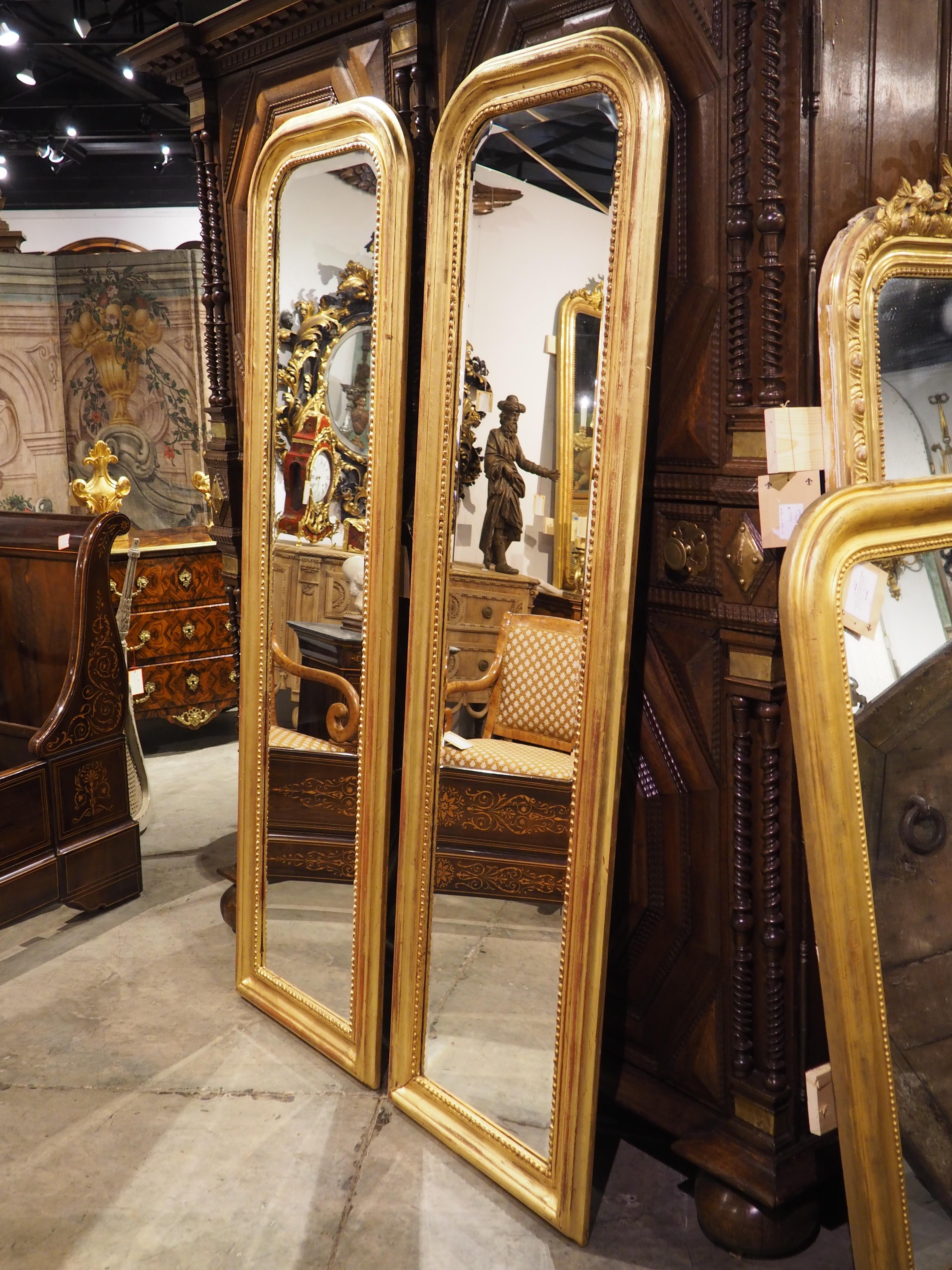Pair of Hand Carved Louis Philippe Style Dressing Mirrors with Beveled Glass 5