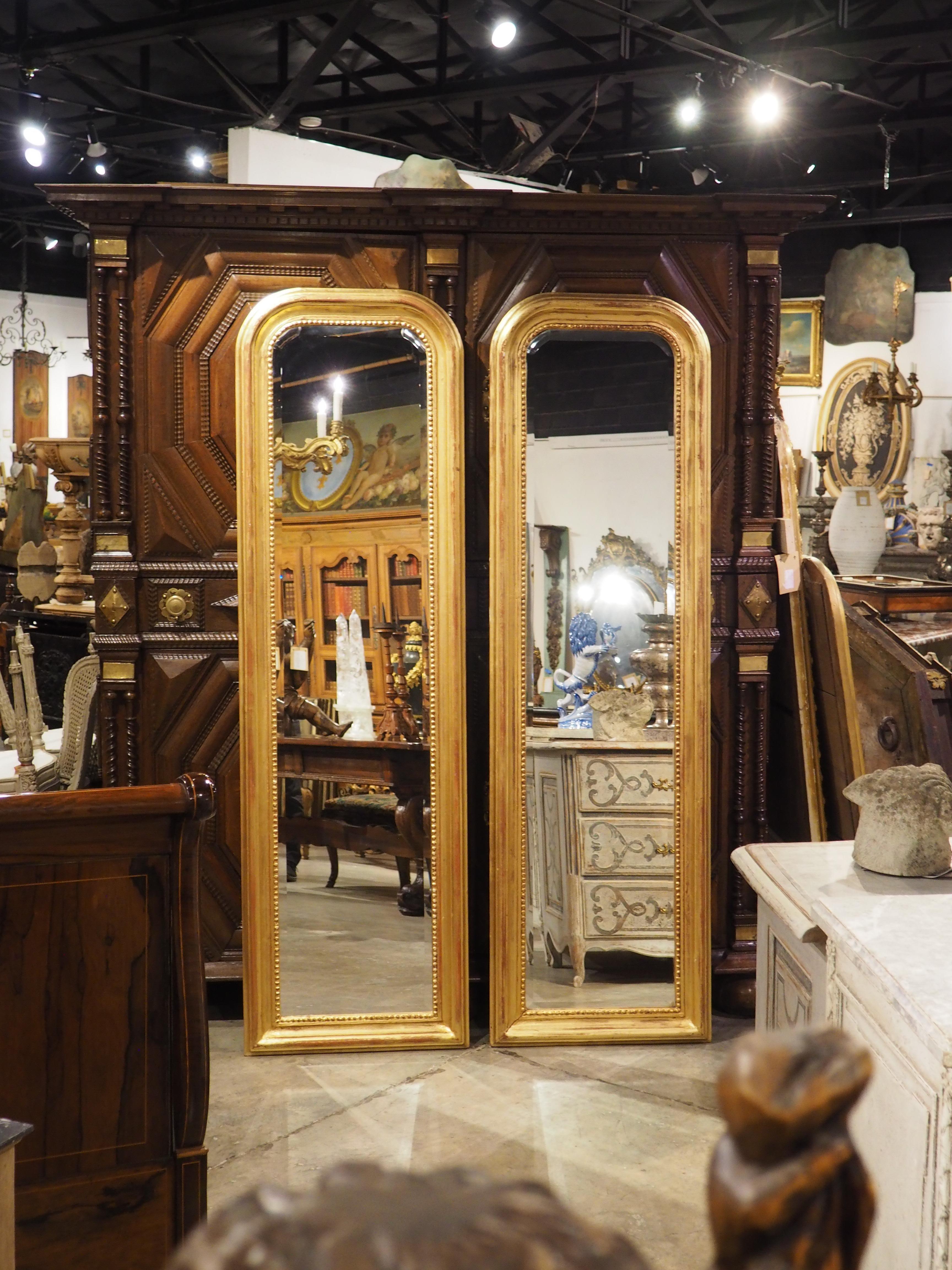 Pair of Hand Carved Louis Philippe Style Dressing Mirrors with Beveled Glass 8