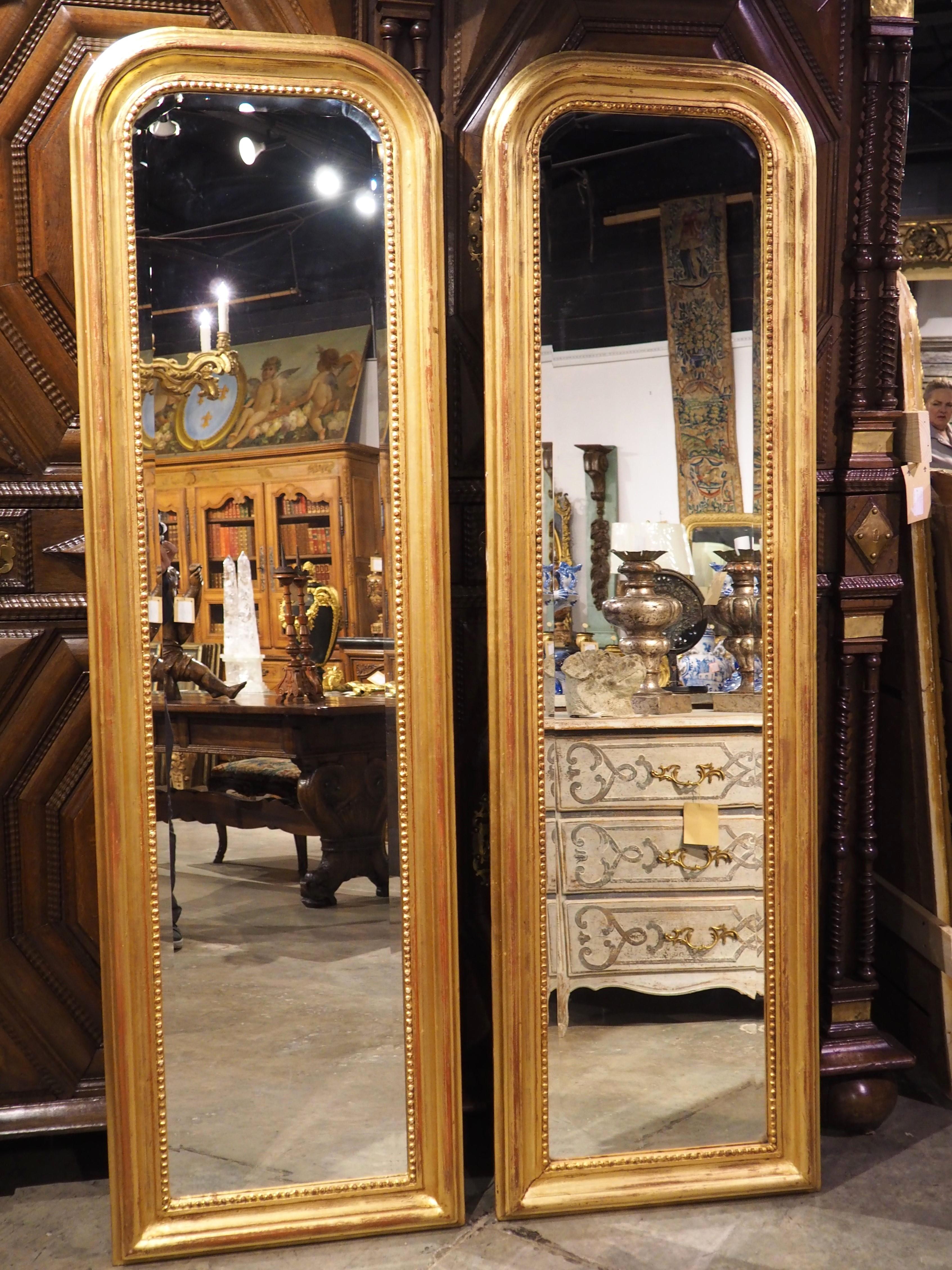 Pair of Hand Carved Louis Philippe Style Dressing Mirrors with Beveled Glass 10