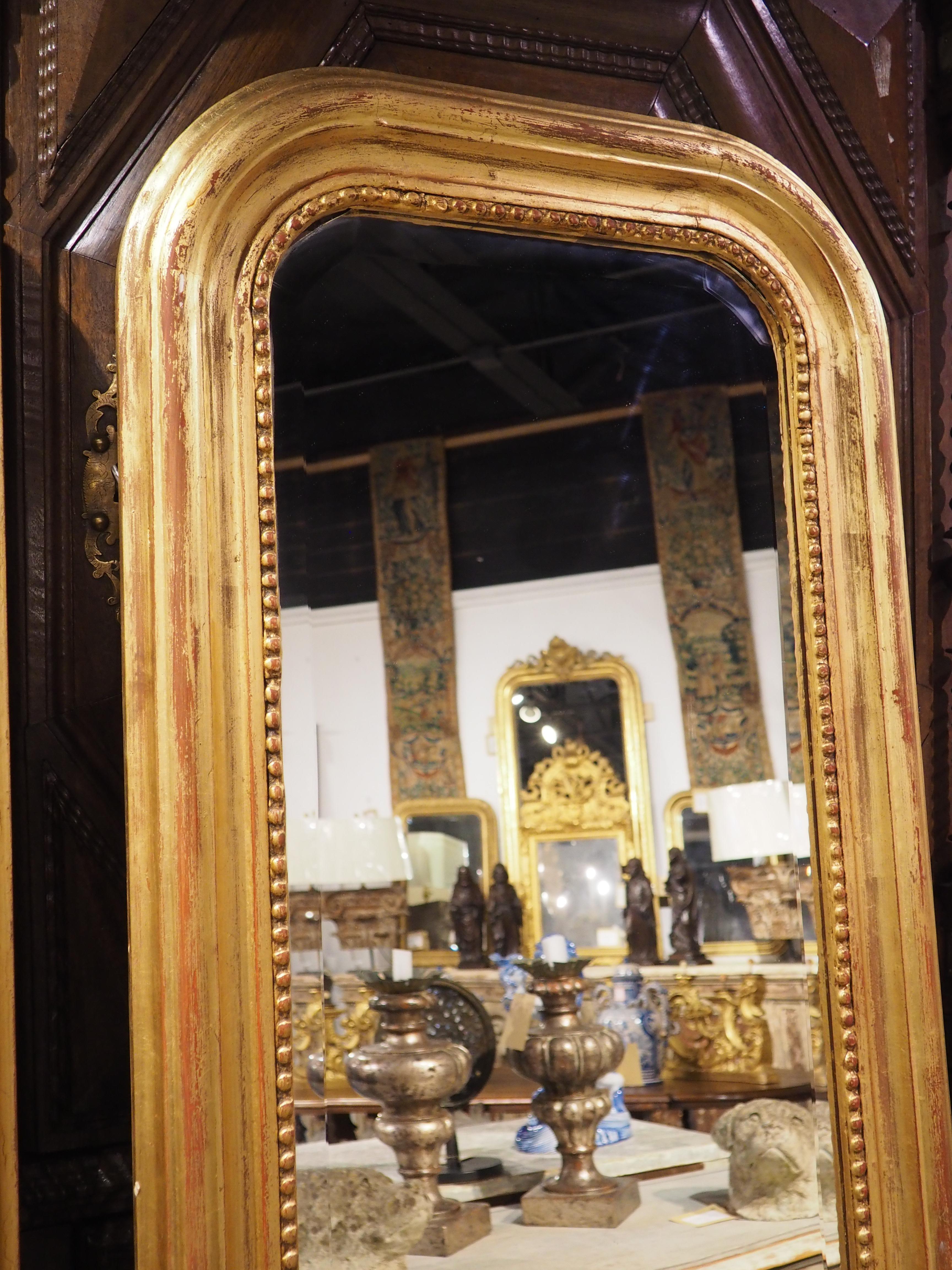 Hand-Carved Pair of Hand Carved Louis Philippe Style Dressing Mirrors with Beveled Glass