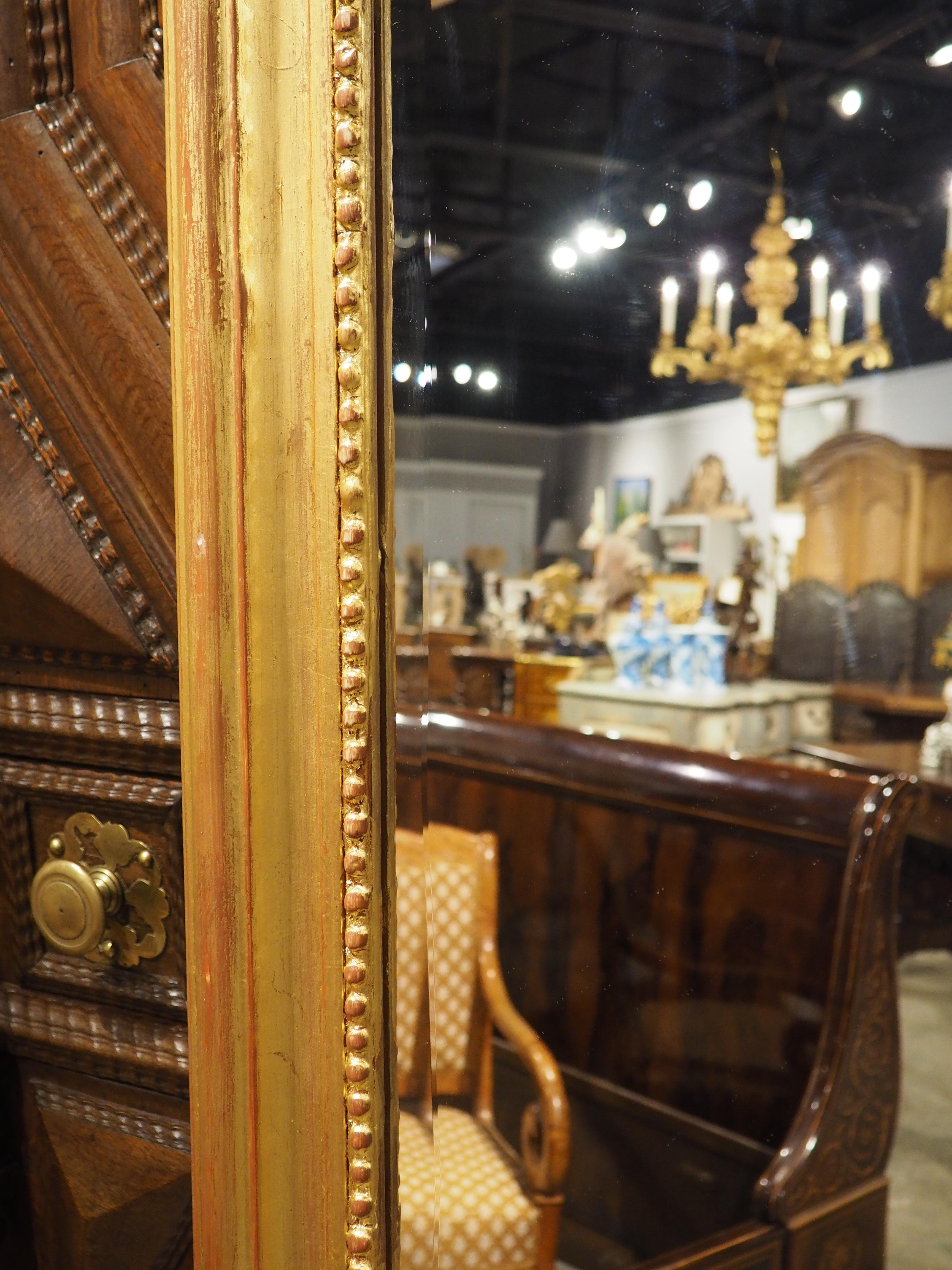 Pair of Hand Carved Louis Philippe Style Dressing Mirrors with Beveled Glass In Good Condition In Dallas, TX