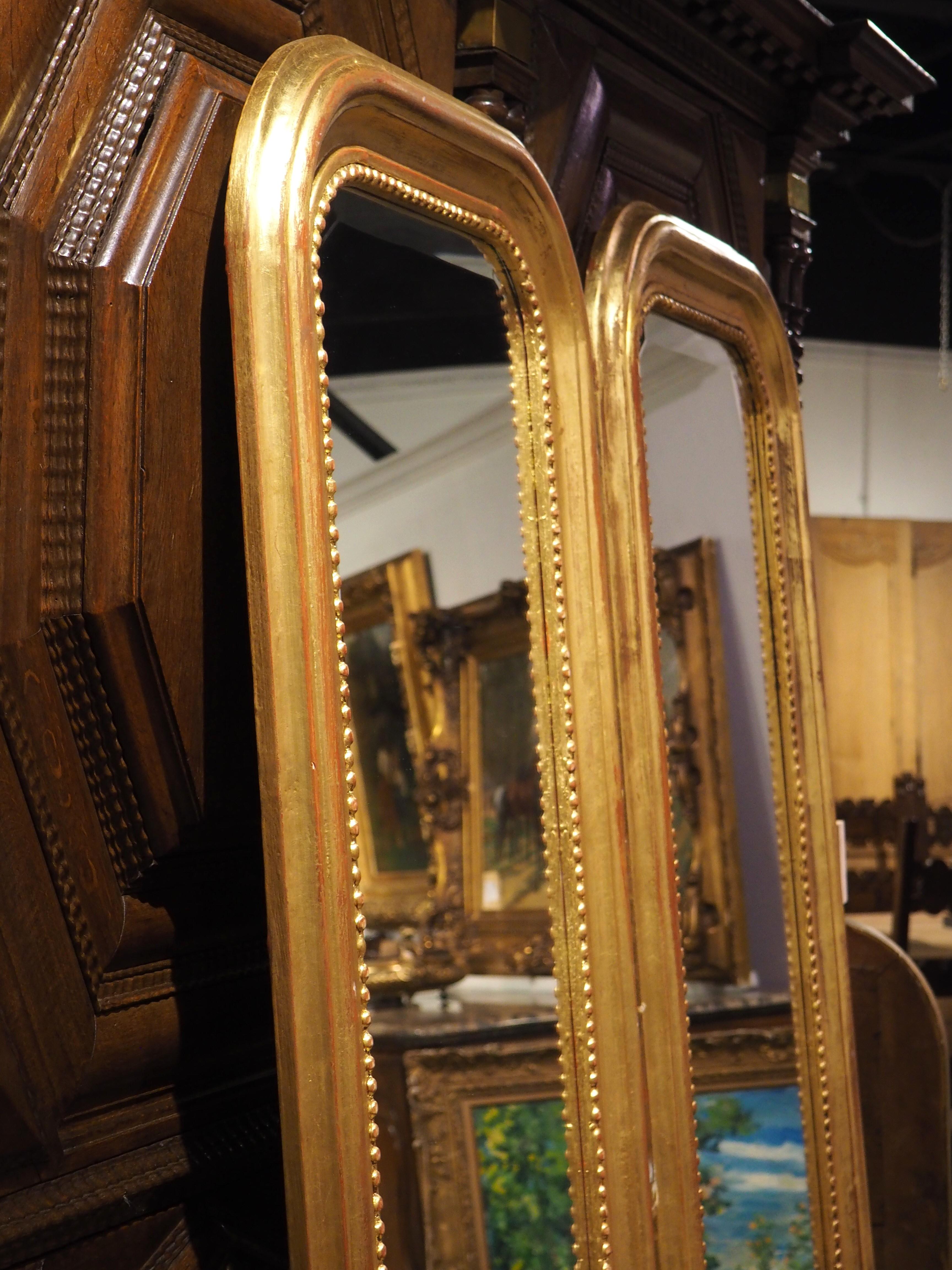 Pair of Hand Carved Louis Philippe Style Dressing Mirrors with Beveled Glass 3