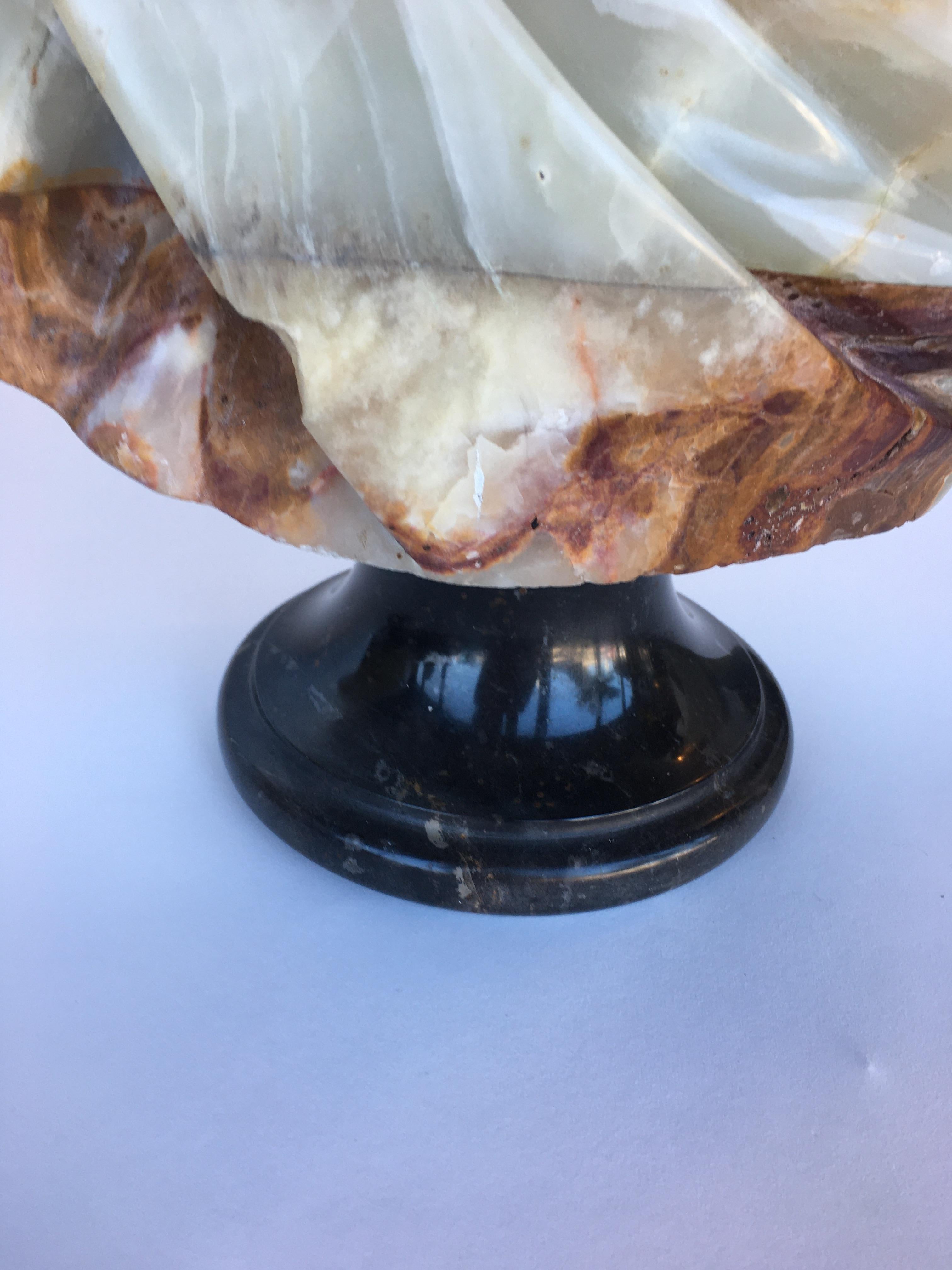Hand-Carved Pair of Hand Carved Marble and Onyx Moros Bust For Sale