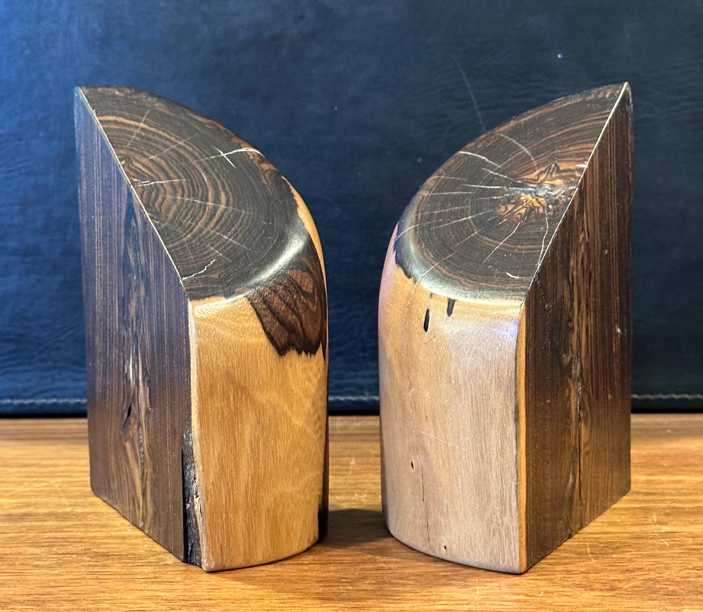 Pair of Hand Carved Modern Mexican Cocobolo Wood Bookends by Don Shoemaker For Sale 6