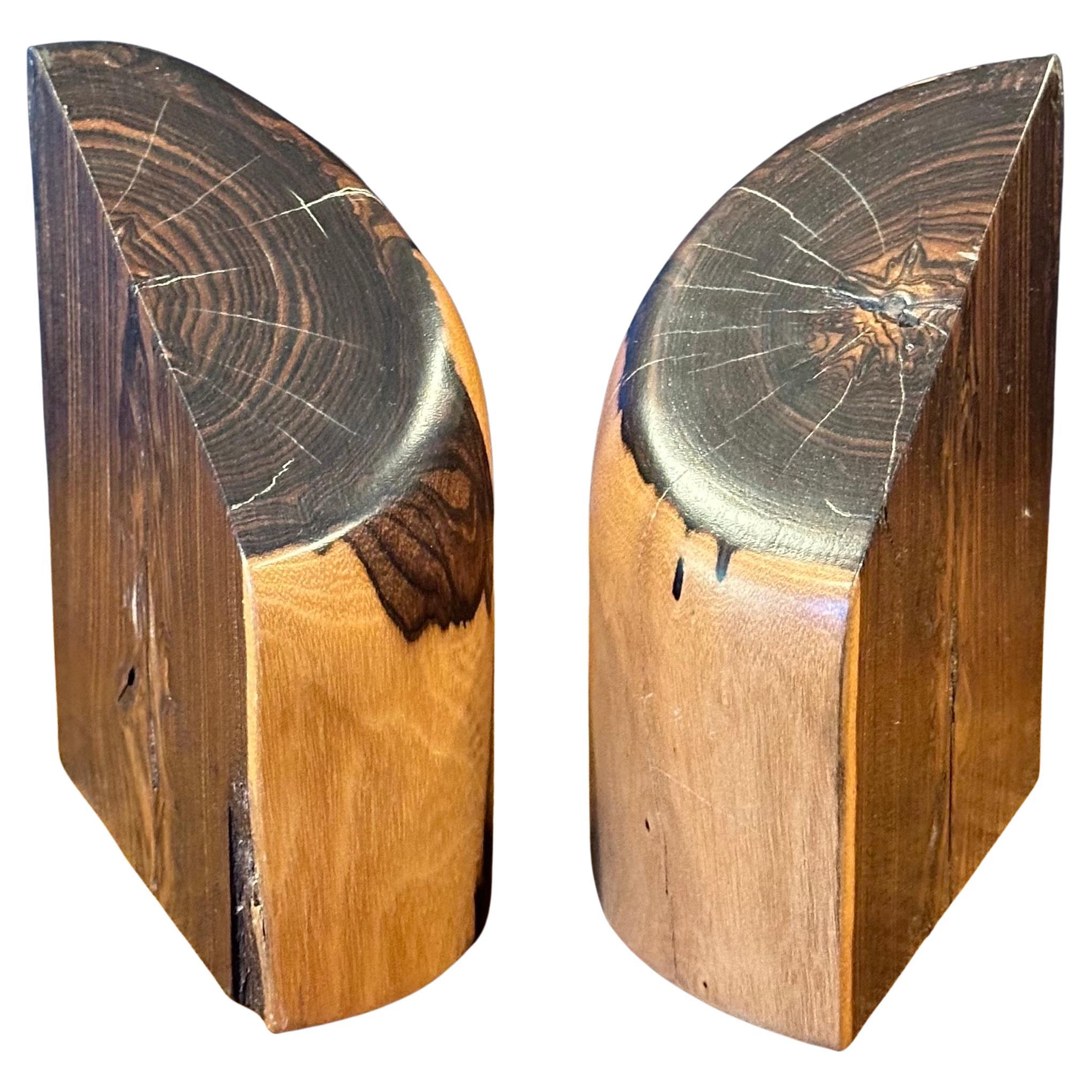 Mid-Century Modern Pair of Hand Carved Modern Mexican Cocobolo Wood Bookends by Don Shoemaker For Sale