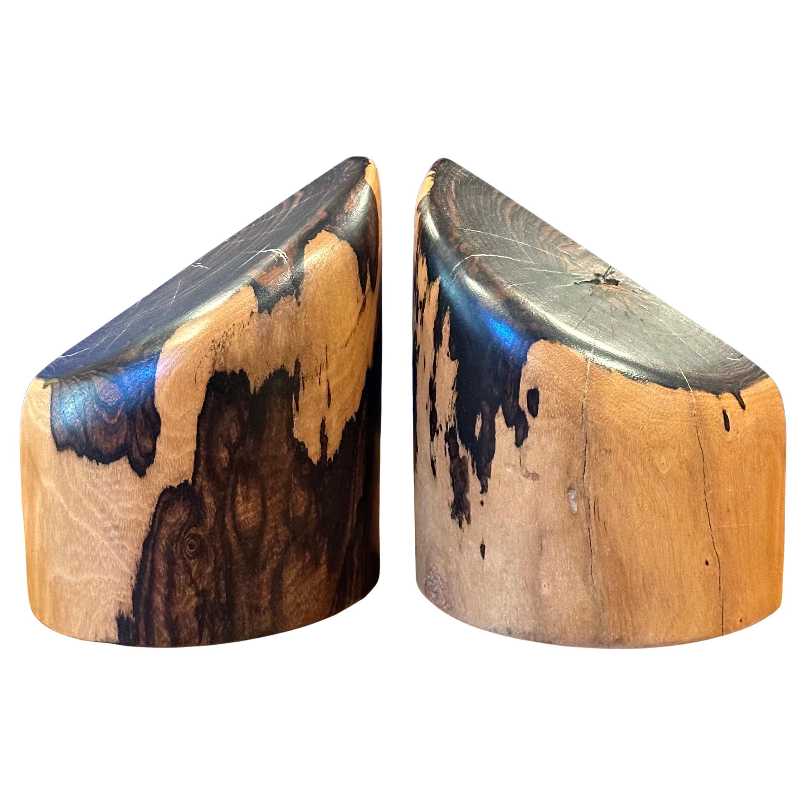 Pair of Hand Carved Modern Mexican Cocobolo Wood Bookends by Don Shoemaker In Good Condition For Sale In San Diego, CA