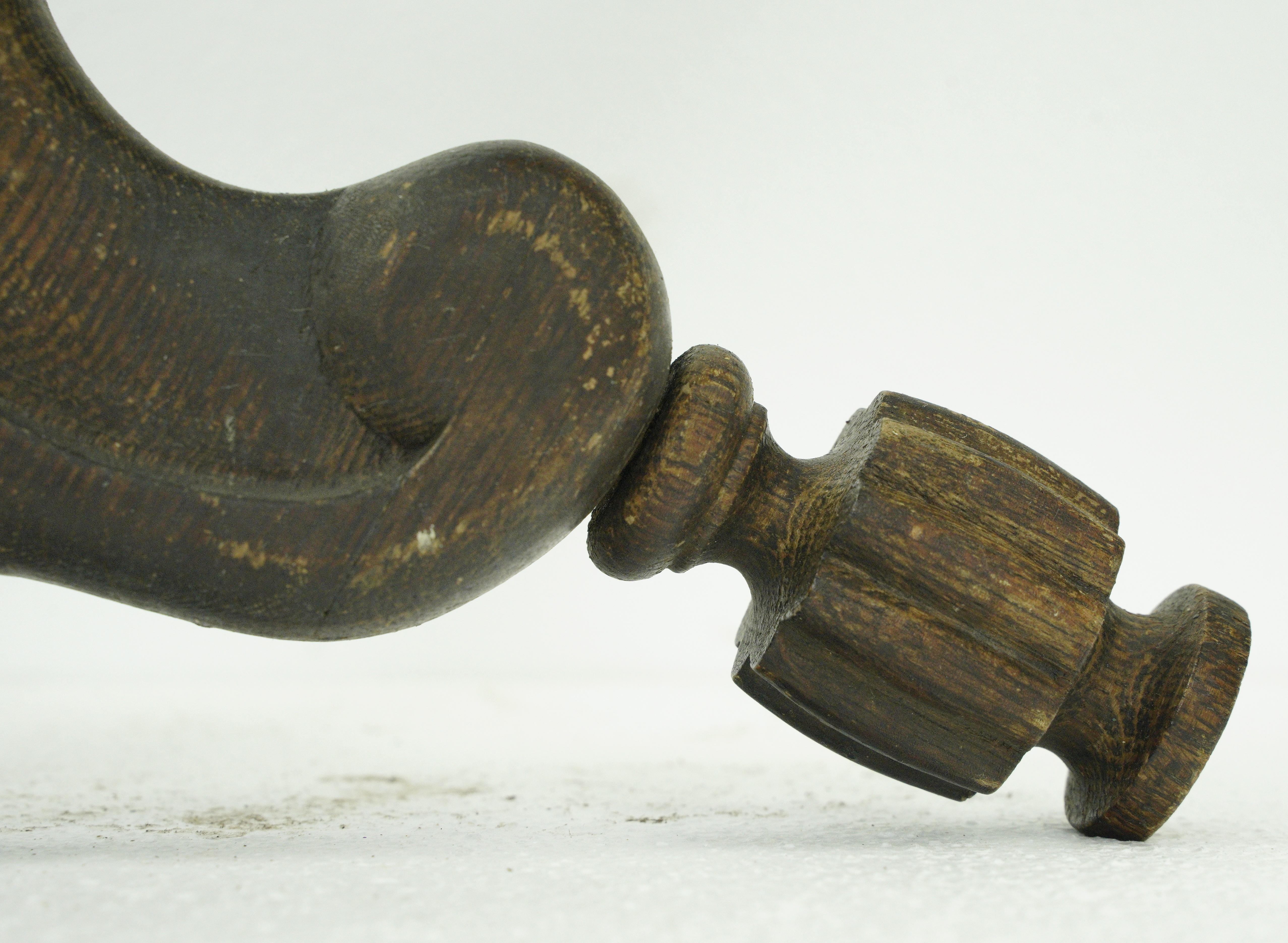 Pair of Hand Carved Pine Wood Griffins Parts For Sale 7