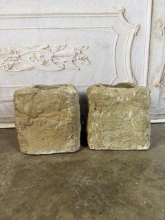 Pair of Terra Cotta Planters with Organic Sculptural Form