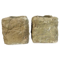 Pair of Terra Cotta Planters with Organic Sculptural Form