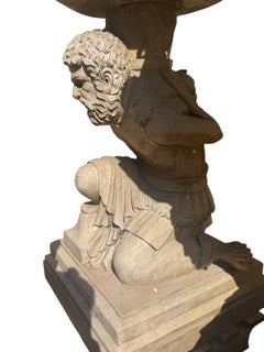 Pair of Hand-Carved Travertine Marble Sculptural Pedestals, Italy, 20th Century