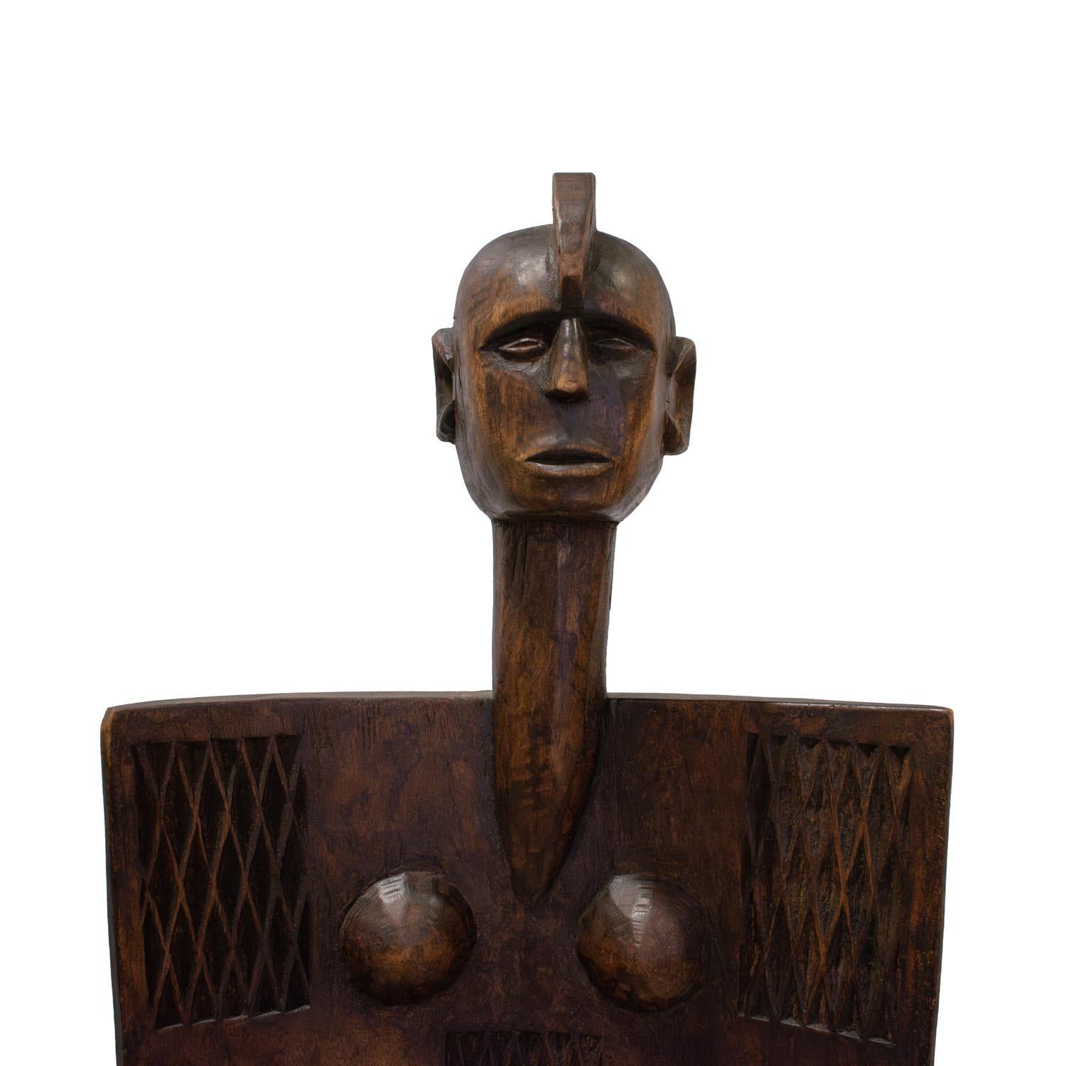 Pair of Hand-Carved Tribal Chairs from Africa 1960s In Excellent Condition In New York, NY