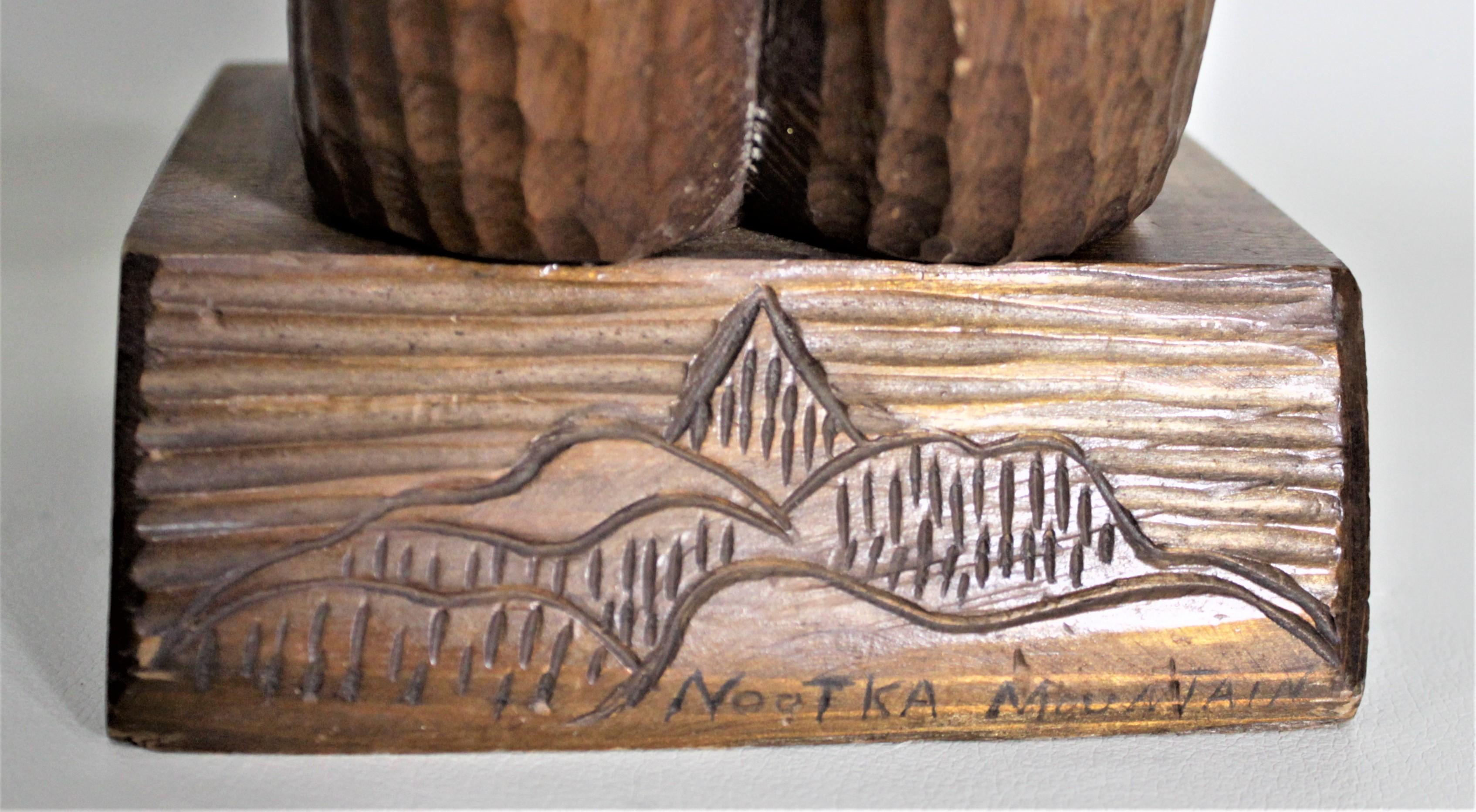 Pair of Hand Carved West Coast Canadian Nootka Cedar Totem Poles: Jimmy John 6
