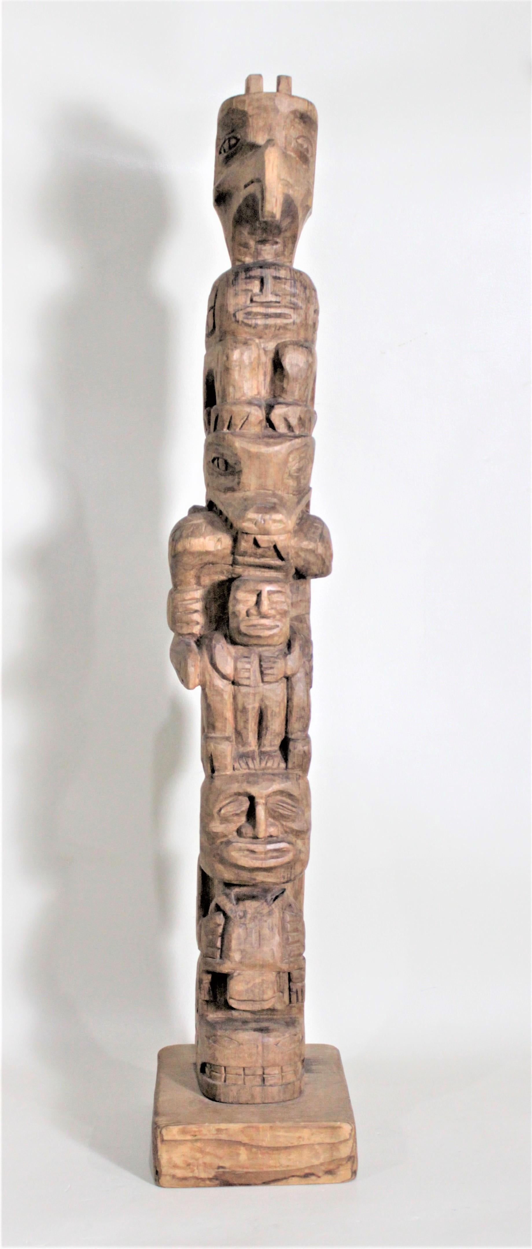 Pair of Hand Carved West Coast Canadian Nootka Cedar Totem Poles: Jimmy John 7