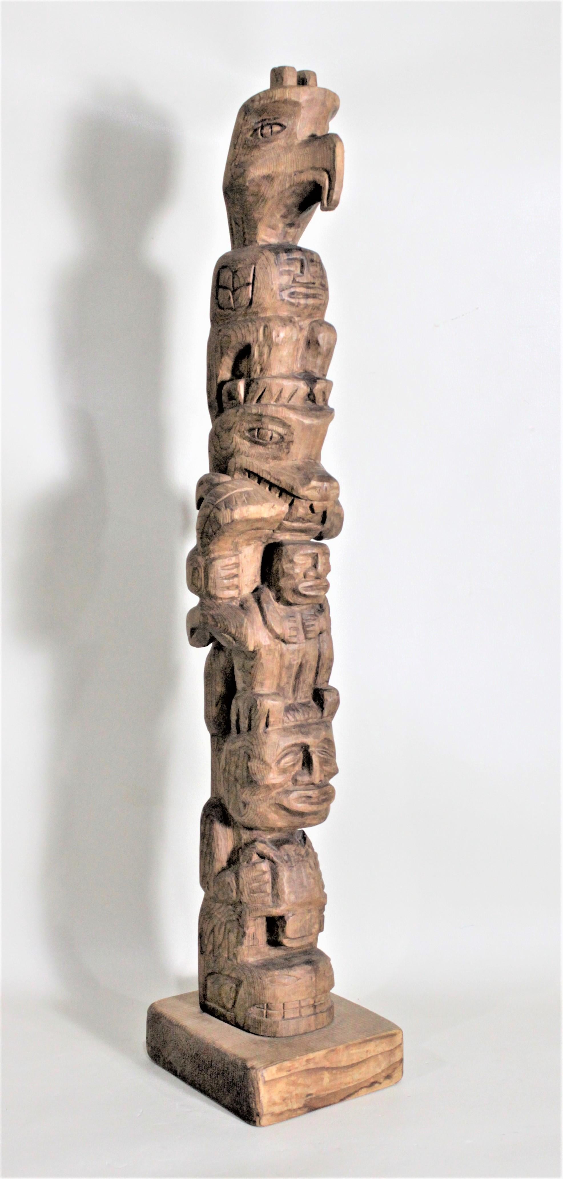 Pair of Hand Carved West Coast Canadian Nootka Cedar Totem Poles: Jimmy John 8