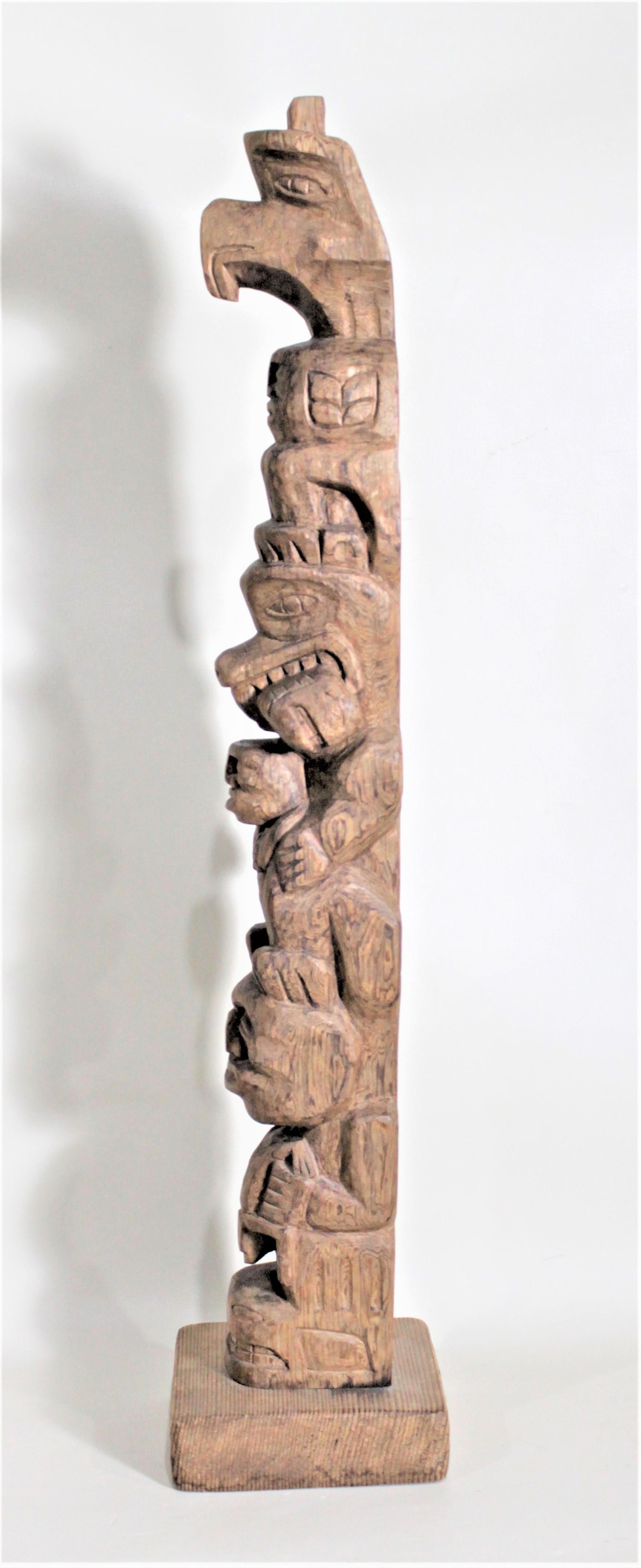 Pair of Hand Carved West Coast Canadian Nootka Cedar Totem Poles: Jimmy John 9