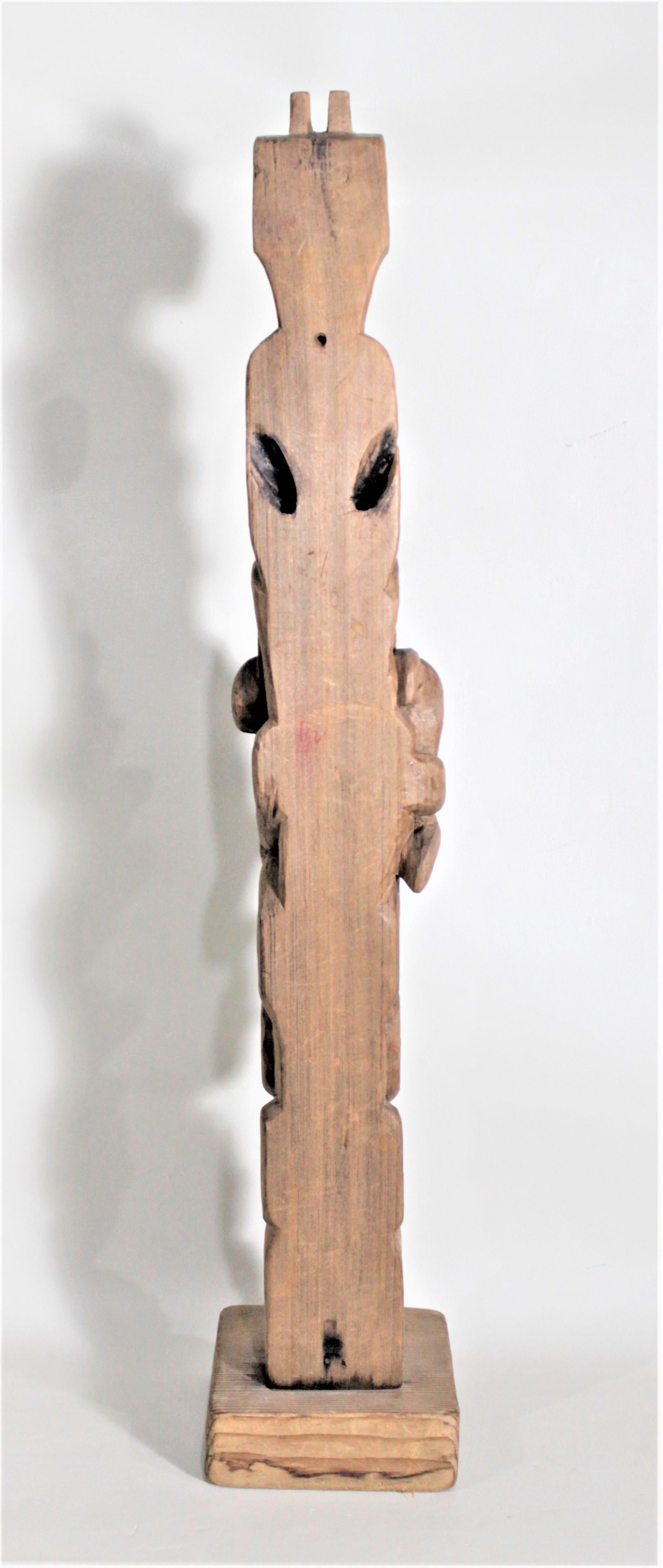 Pair of Hand Carved West Coast Canadian Nootka Cedar Totem Poles: Jimmy John 9