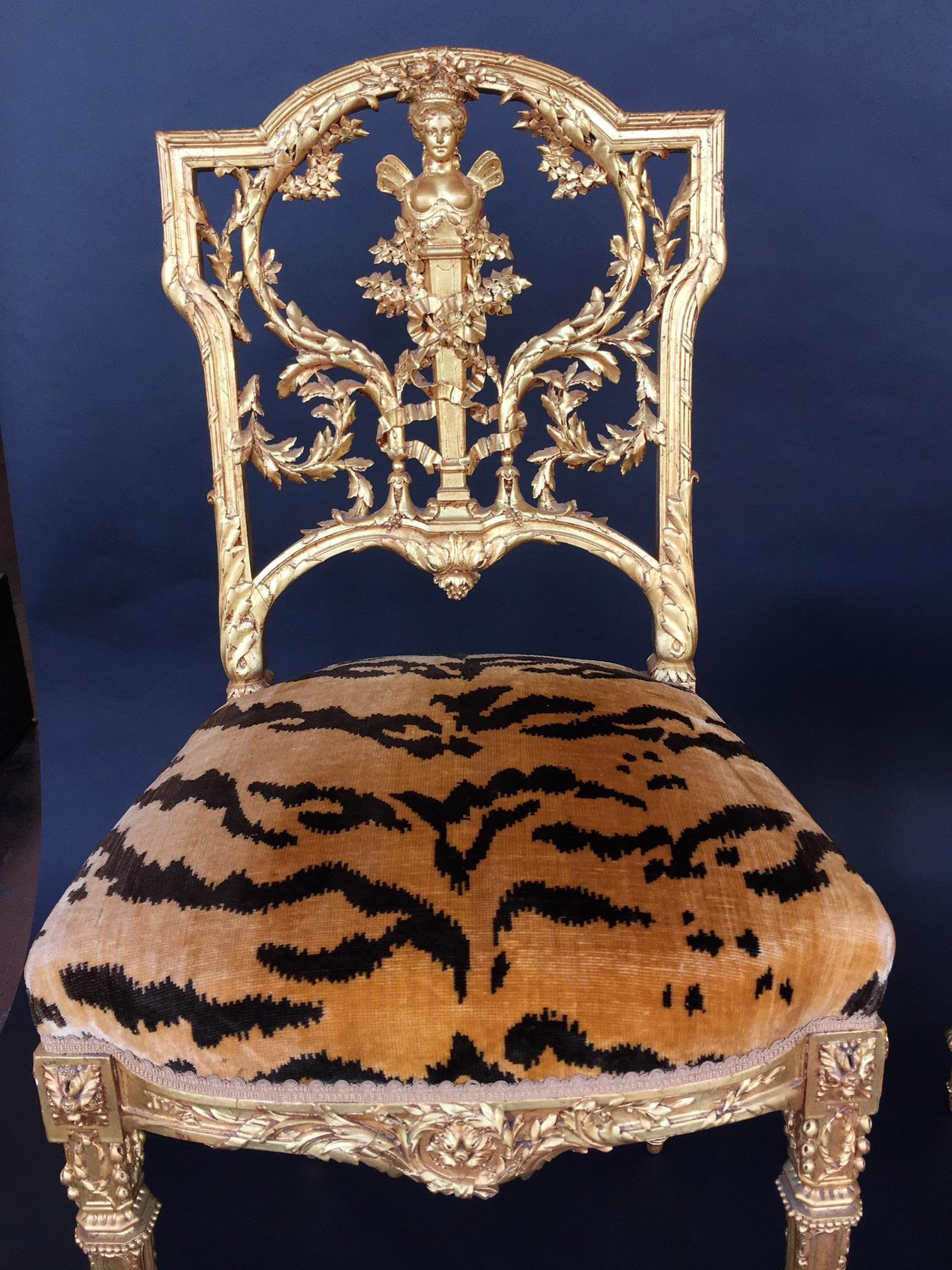 Pair of Hand Carved Wood Chairs In Good Condition In Los Angeles, CA