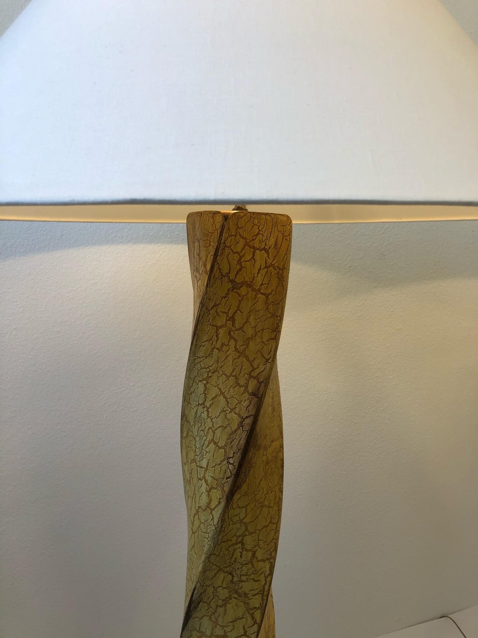 Pair of Hand Carved Wood Floor Lamps by Dana Creath Designs for Steve Chase 2