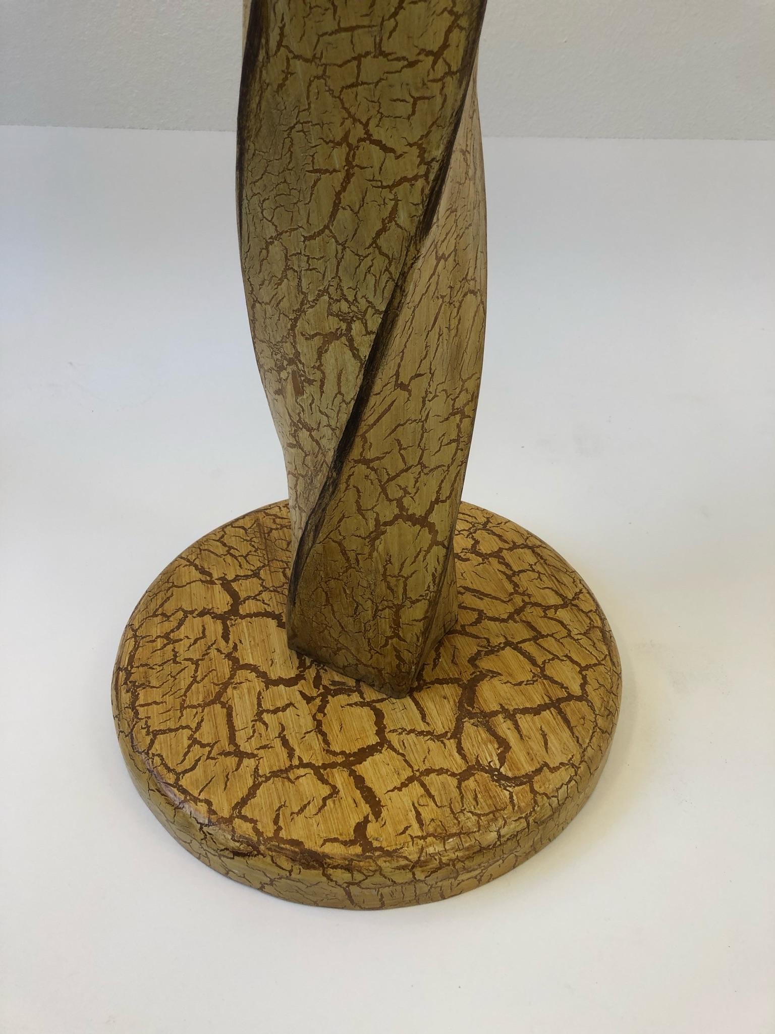 Pair of Hand Carved Wood Floor Lamps by Dana Creath Designs for Steve Chase 5