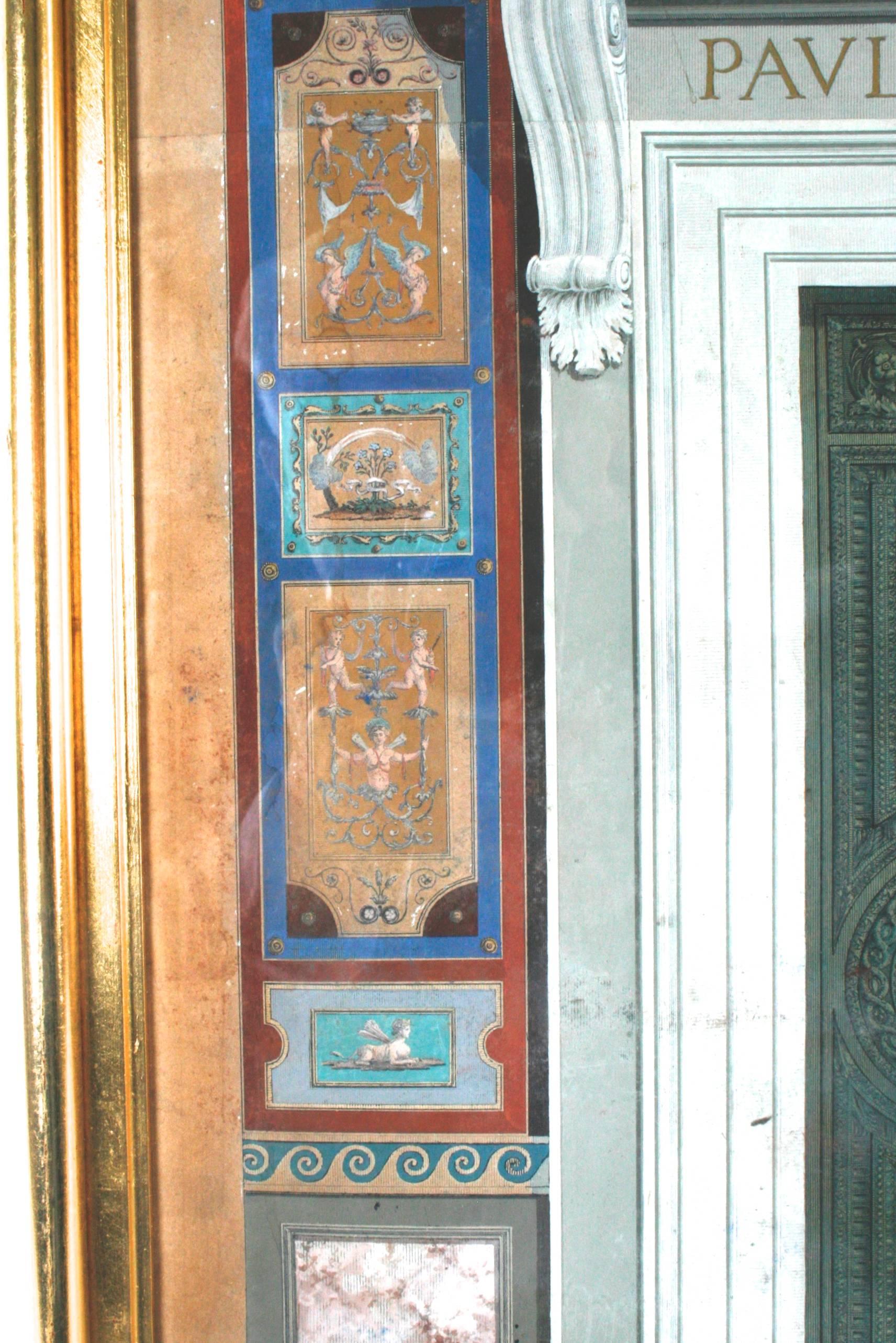 Pair of Hand Colored 18th Century Engravings of Vatican Doors 6