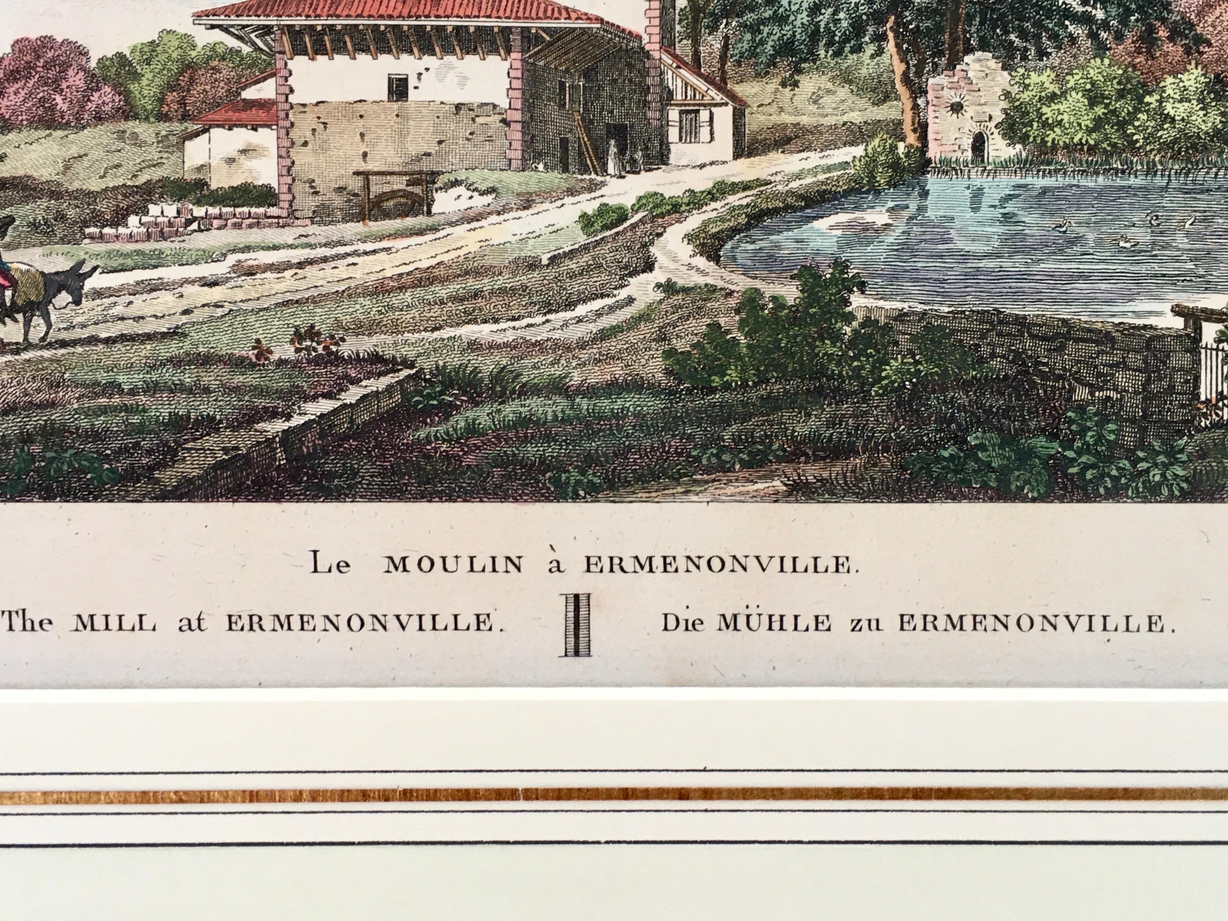 Pair of Hand- Colored French Garden Engravings by Laborge Printed in 1818 For Sale 8