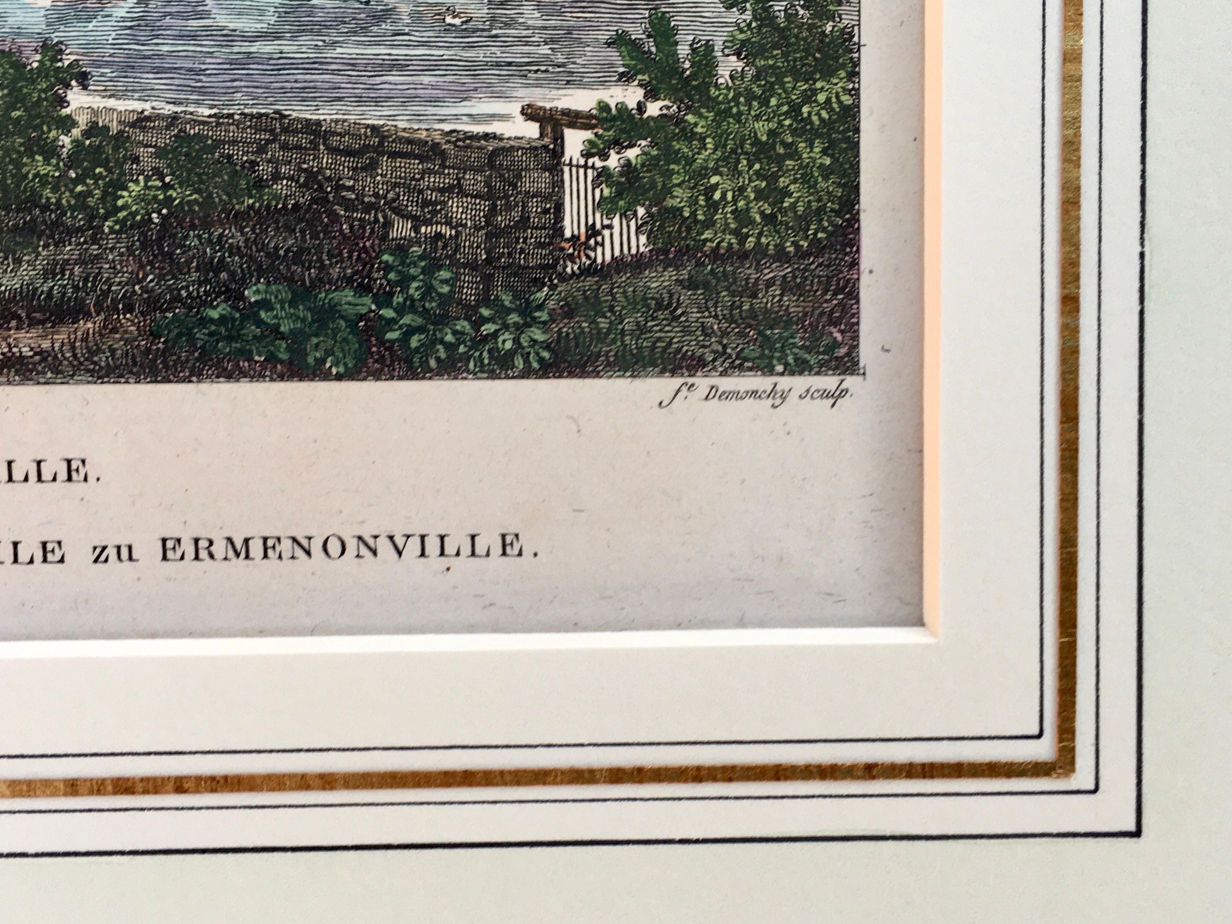 Pair of Hand- Colored French Garden Engravings by Laborge Printed in 1818 For Sale 9