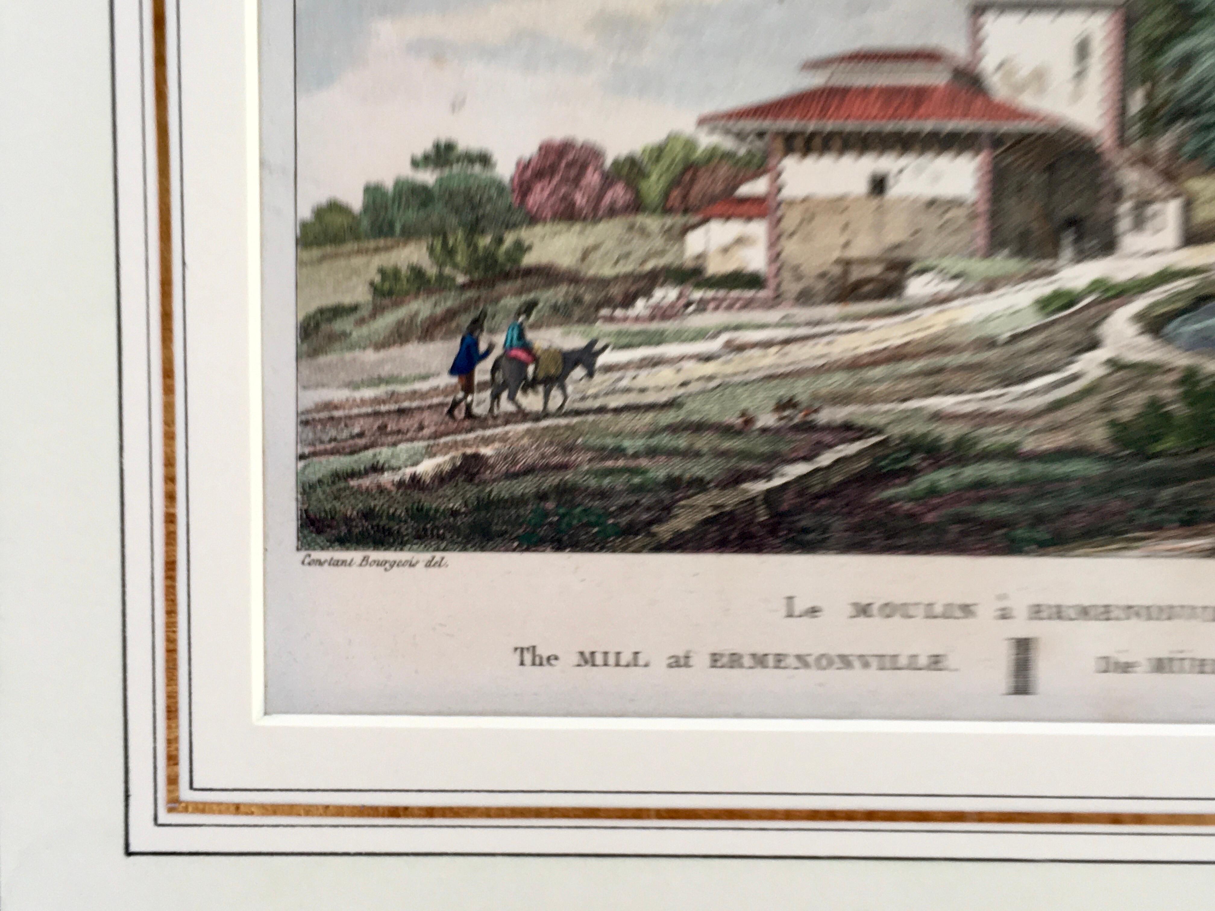 Pair of Hand- Colored French Garden Engravings by Laborge Printed in 1818 For Sale 10