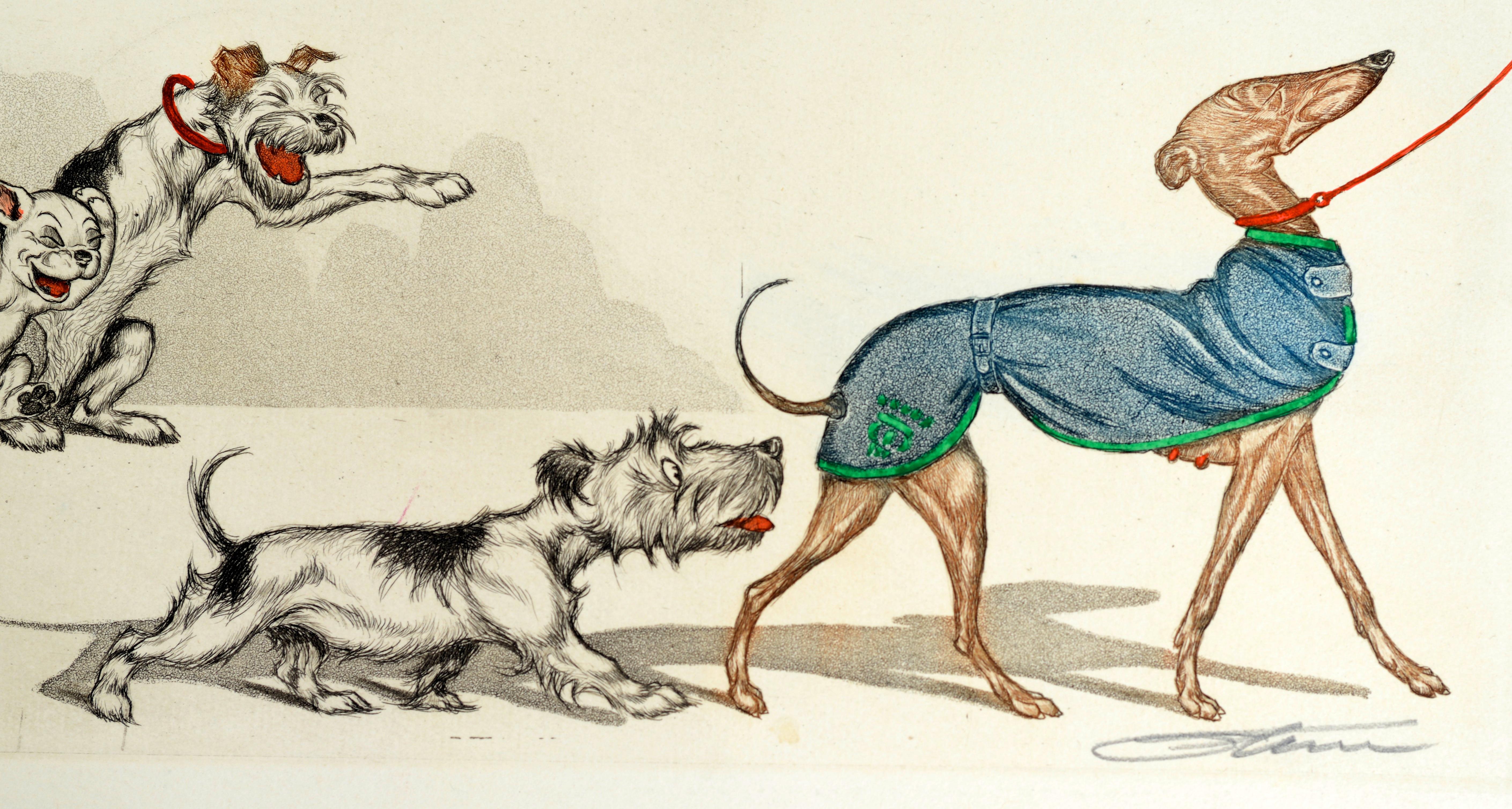 Boris O'Klein, (Moskau, 26. September 1893 - 1985), französischer Künstler und Karikaturist. O'Klein war ein anthropomorpher Künstler und bekannt für seine zahlreichen Grafiken und Aquarelle von Hunden, die Unfug treiben. Er verkaufte eine Serie von