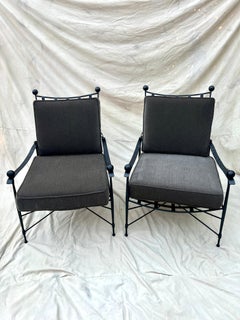 Pair of Hand Crafted Italian Salterini by Mario Papperzini Chairs and Ottoman