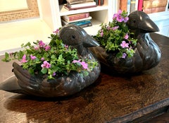 Pair of Hand Crafted Metal Ducks in the Style of Bustamante