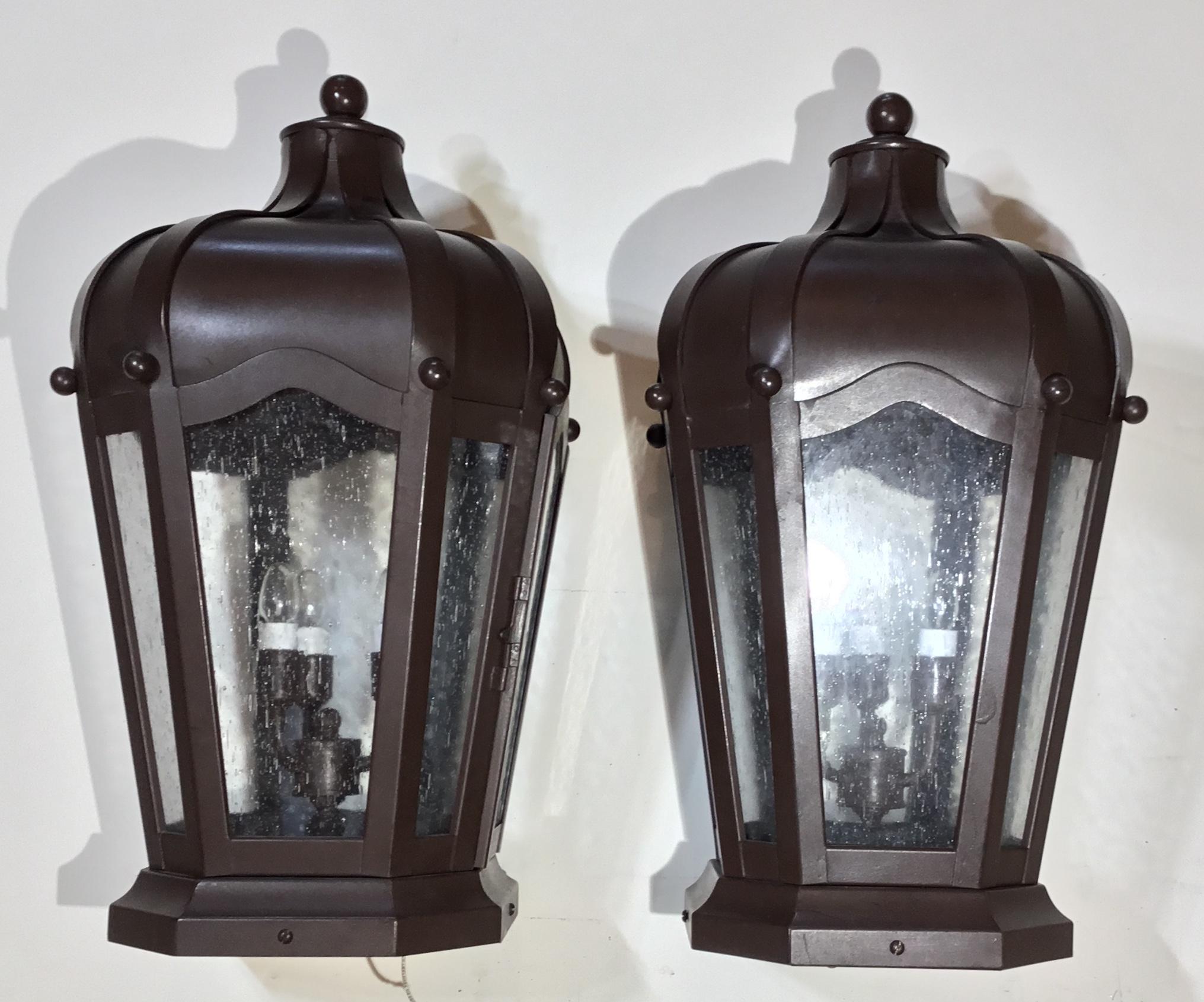 Pair of Handcrafted Solid Brass Post Lantern 10