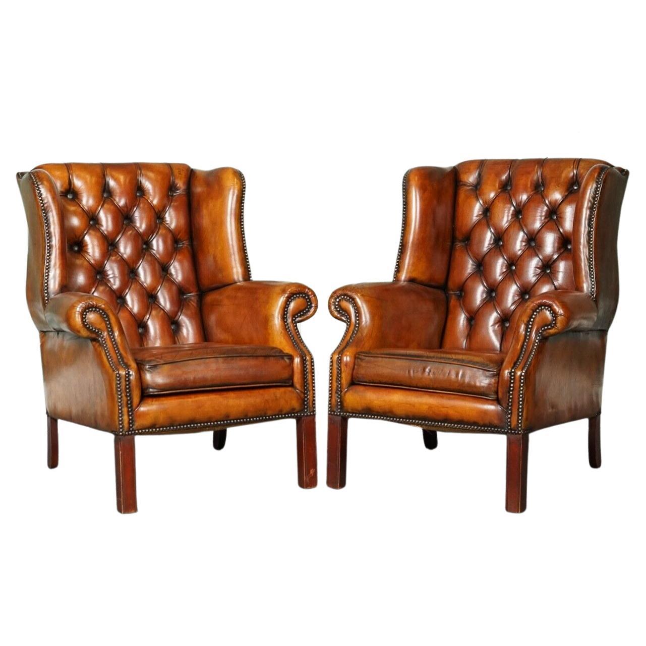 Pair of Regency Style Restored Hand dyed Chesterfield Tub Armchairs ...