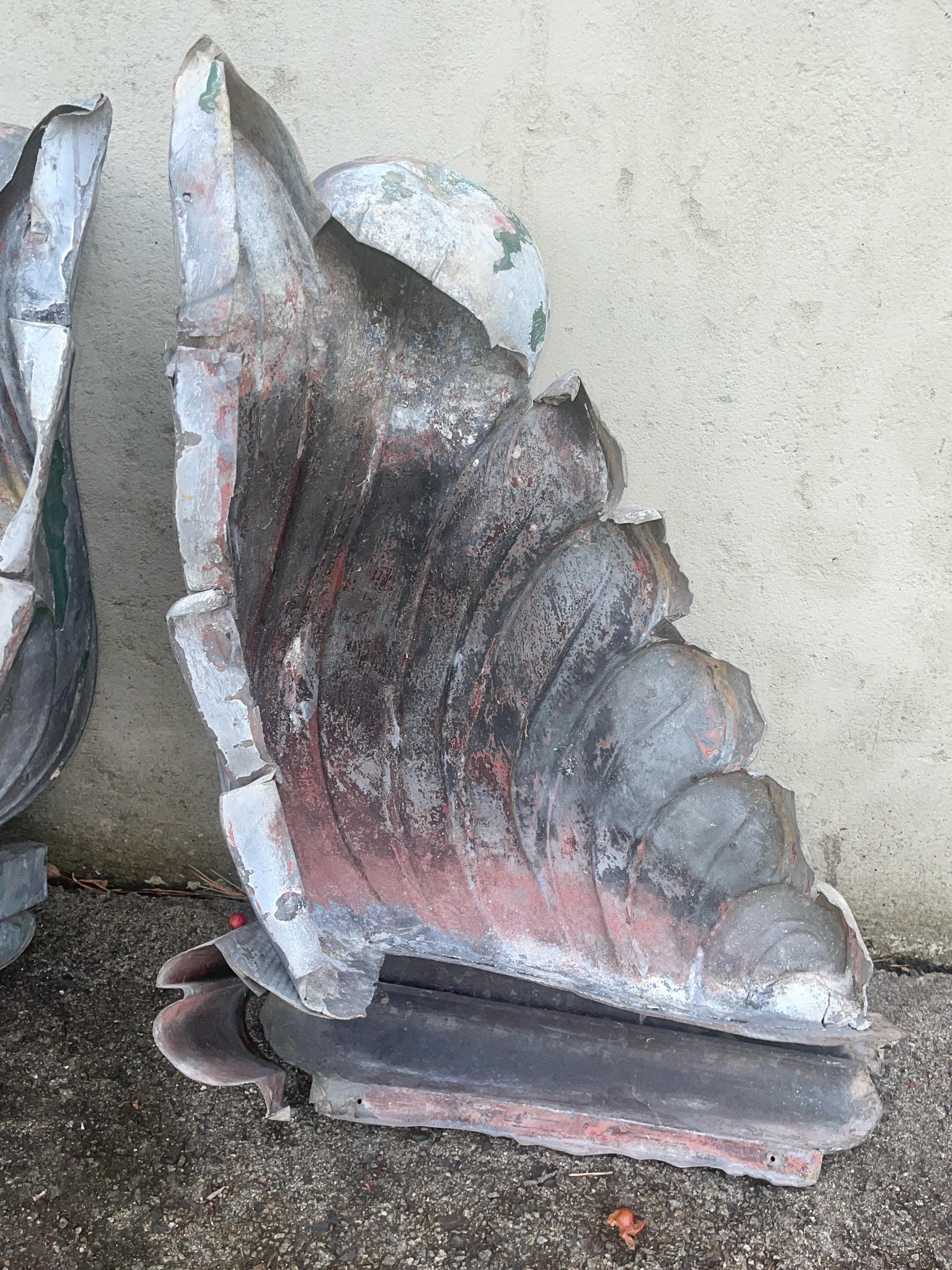 Pair of Hand Formed Sheet Metal Architectural Finials For Sale 7