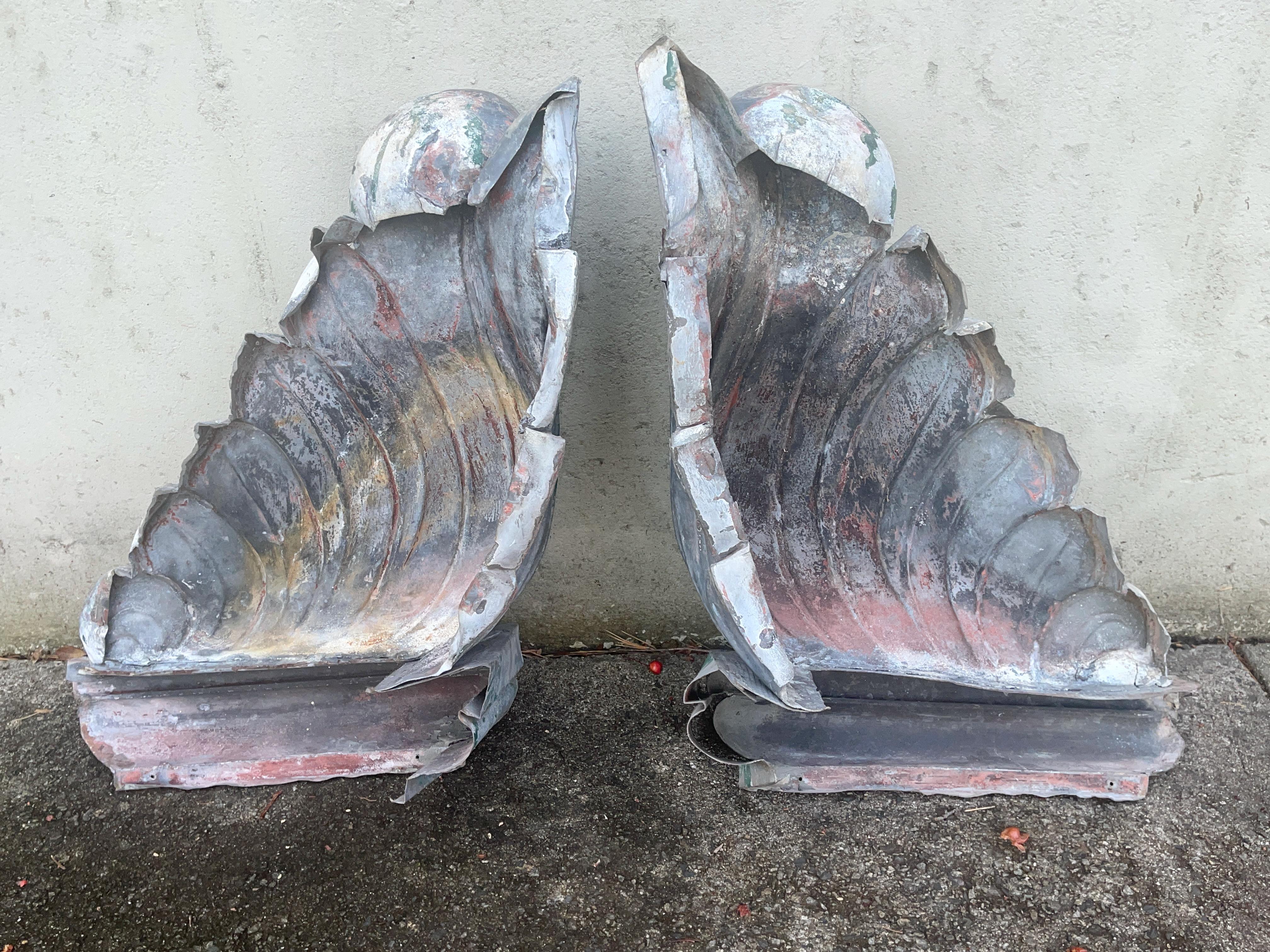Pair of Hand Formed Sheet Metal Architectural Finials For Sale 8