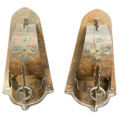 Vintage Pair of Hand-Hammered Arts & Crafts Copper Bookends