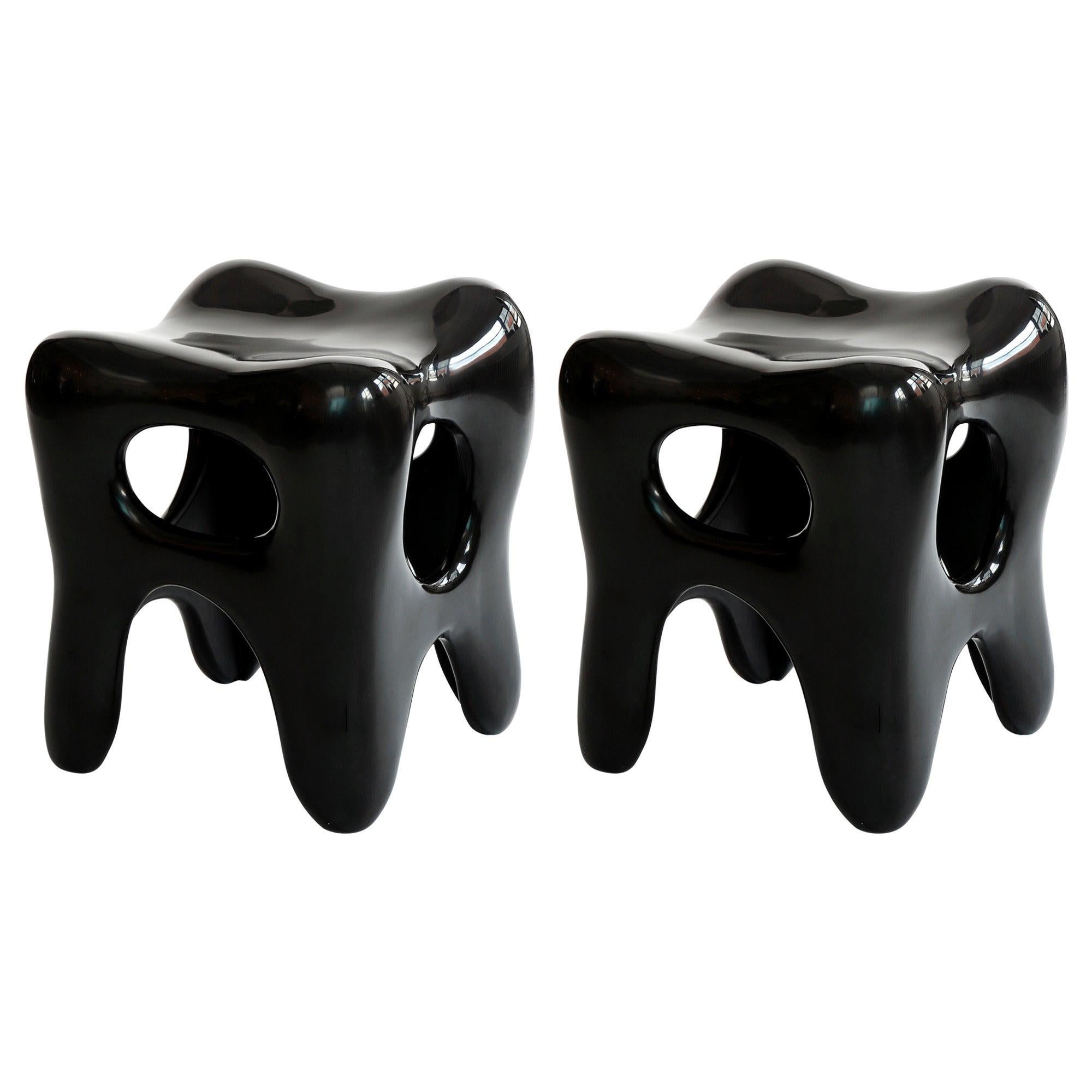 Hand-Lacquered Sculpted Stools by Jacques Jarrige, 2006 For Sale