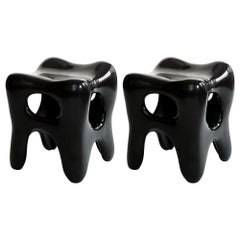 Hand-Lacquered Sculpted Stools by Jacques Jarrige, 2006