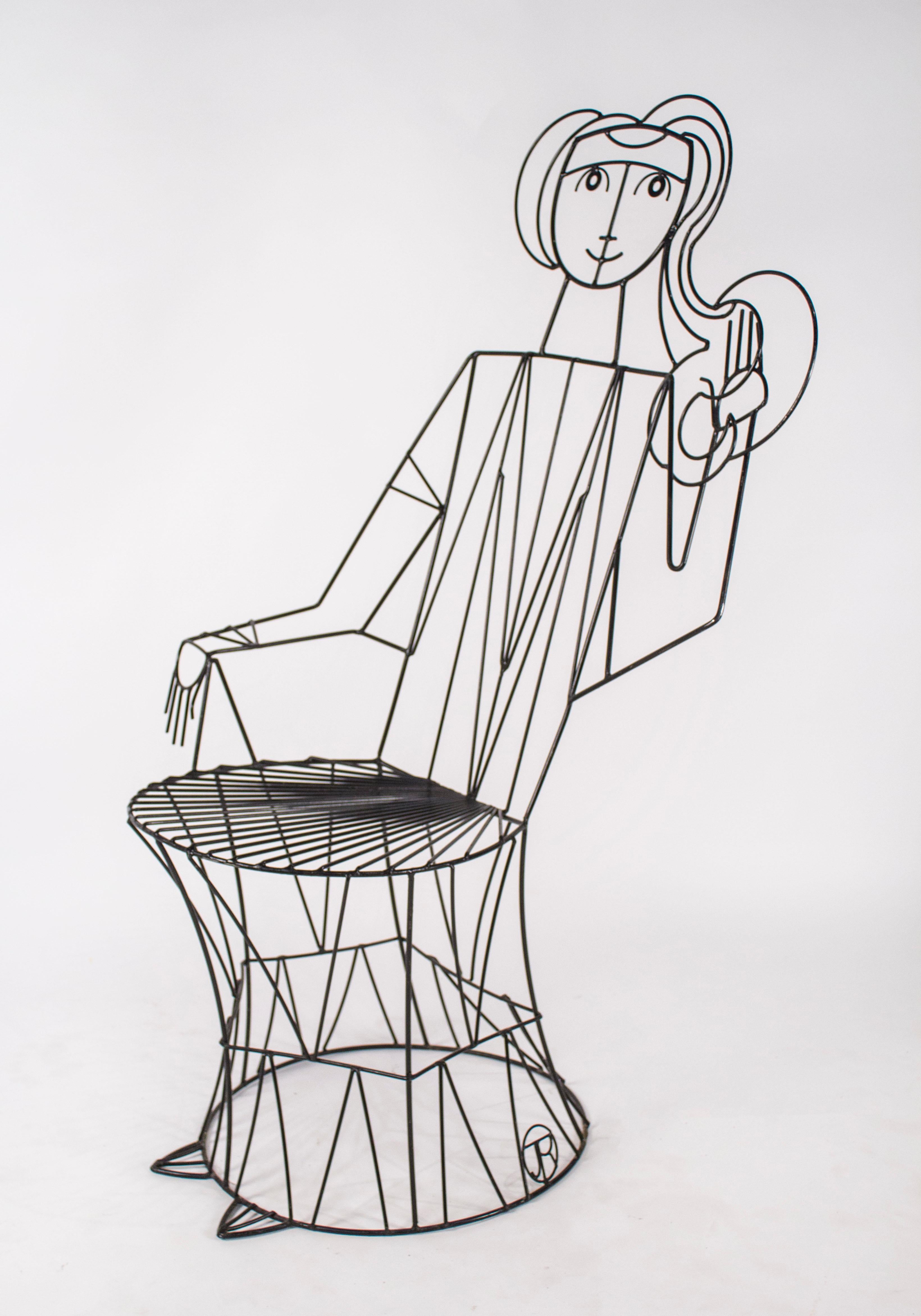 Mid-Century Modern Pair of John Risley Lady Chair Sculptures, Handmade, 1960