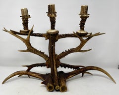 Pair of Hand-Made 3 Cup Antler Candelabra.