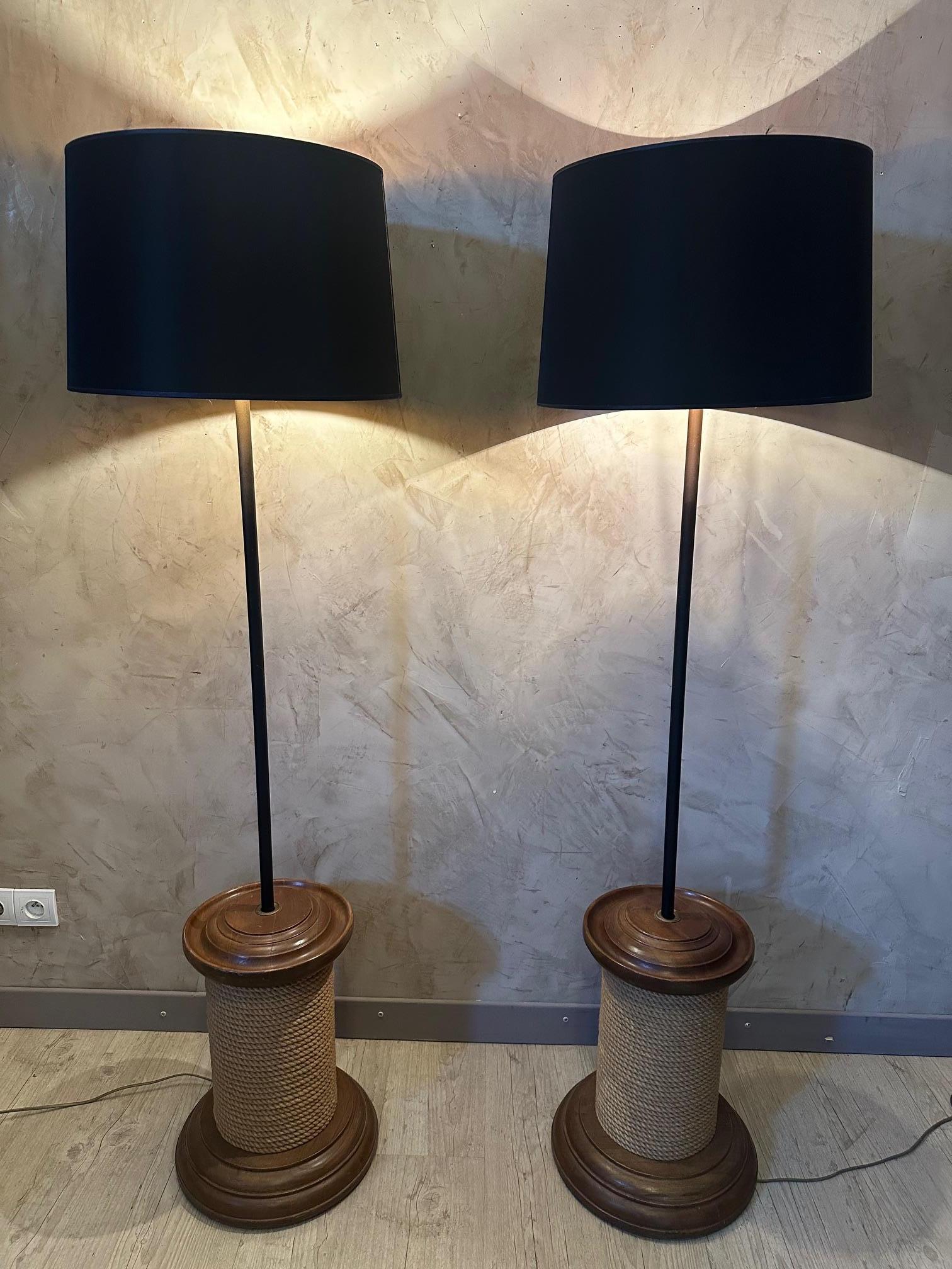 French Pair of Hand Made Floor Lamp For Sale