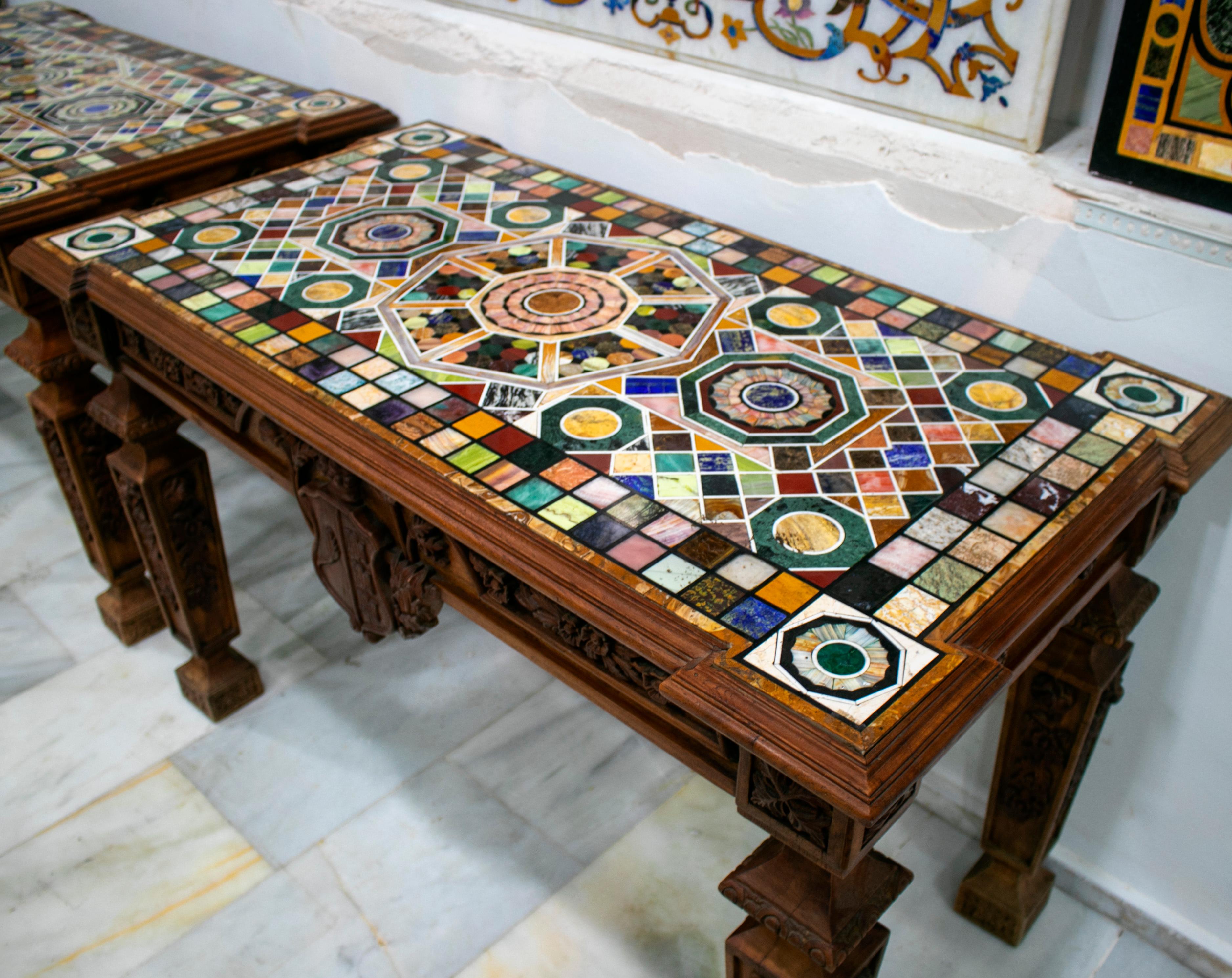 rectangular mosaic table top