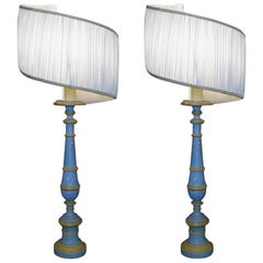 Pair of Handmade Spiral Circular Twist White Lampshades from Italy