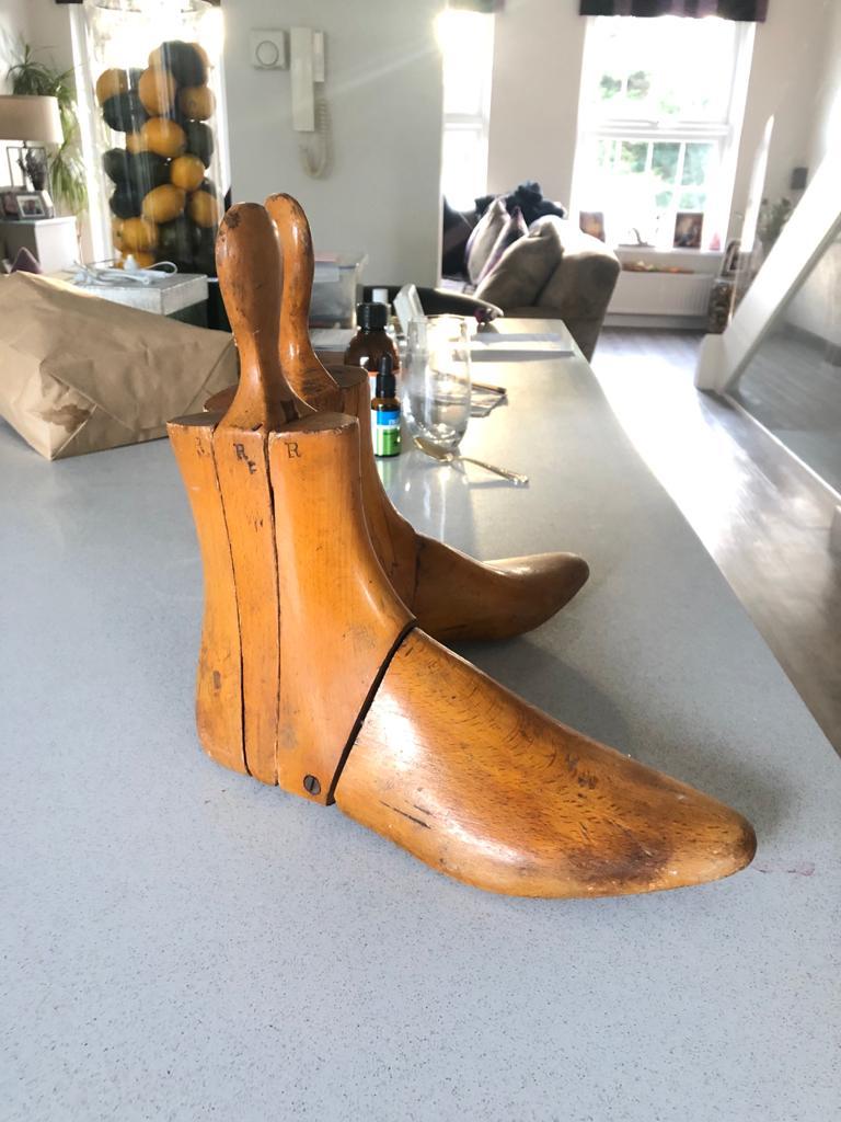 Pair of Handmade Vintage Wooden Shoe Inserts, 20th Century For Sale 4