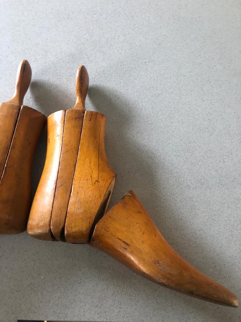 Pair of Handmade Vintage Wooden Shoe Inserts, 20th Century In Excellent Condition For Sale In London, GB