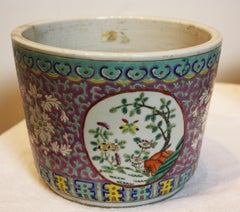 Pair of Hand-Painted Cachepot Jardinieres with Intricate Design
