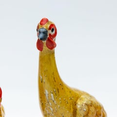 Pair of Hand Painted Ceramic Chickens