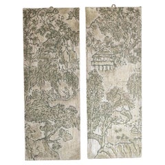 Pair of Hand Painted Charcoal Panels