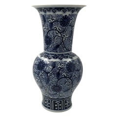 Pair of Hand-Painted Chinese Export Flower Vases
