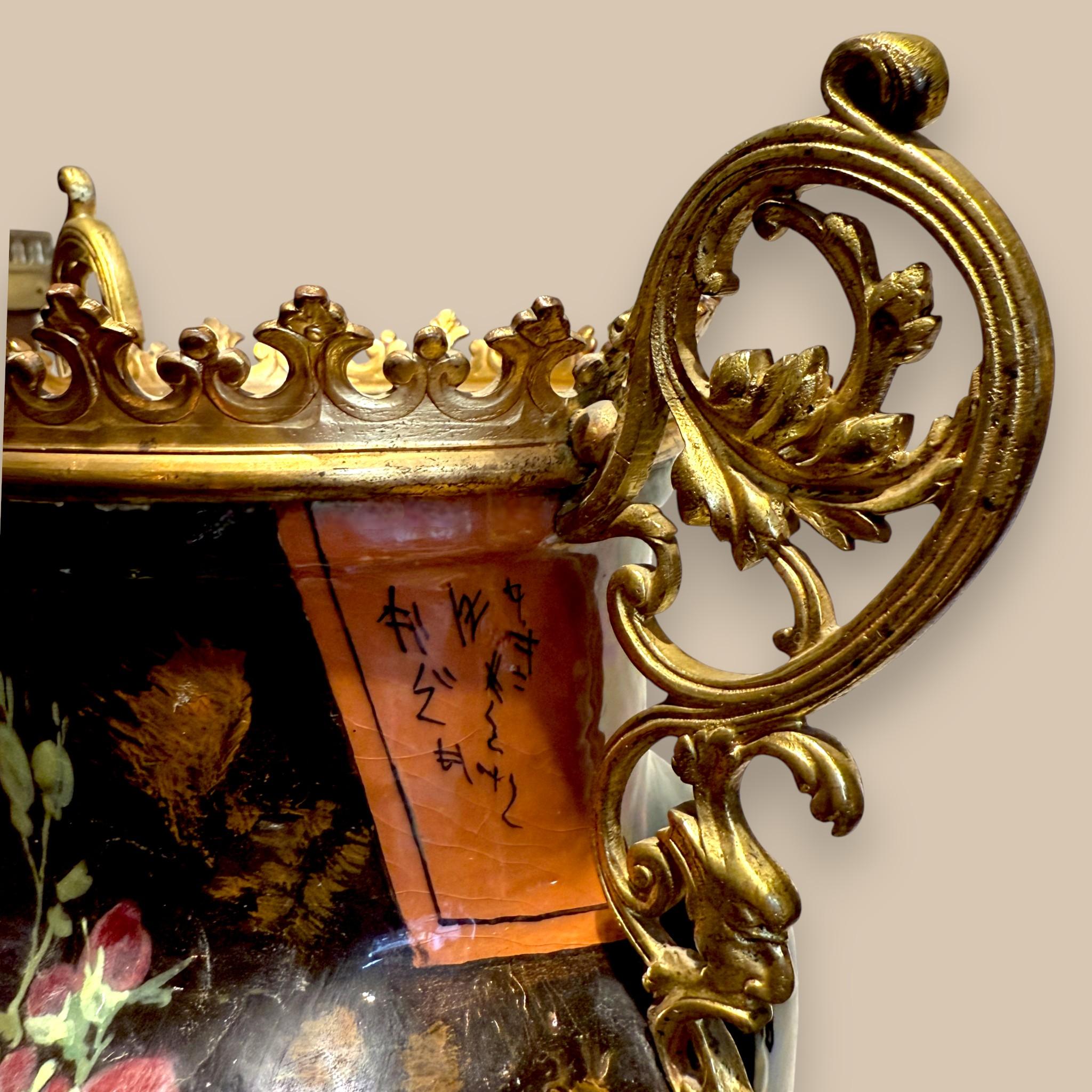 Pair of Hand-Painted French Ceramic Vases Signed R. Nault, Circa 1890 For Sale 7