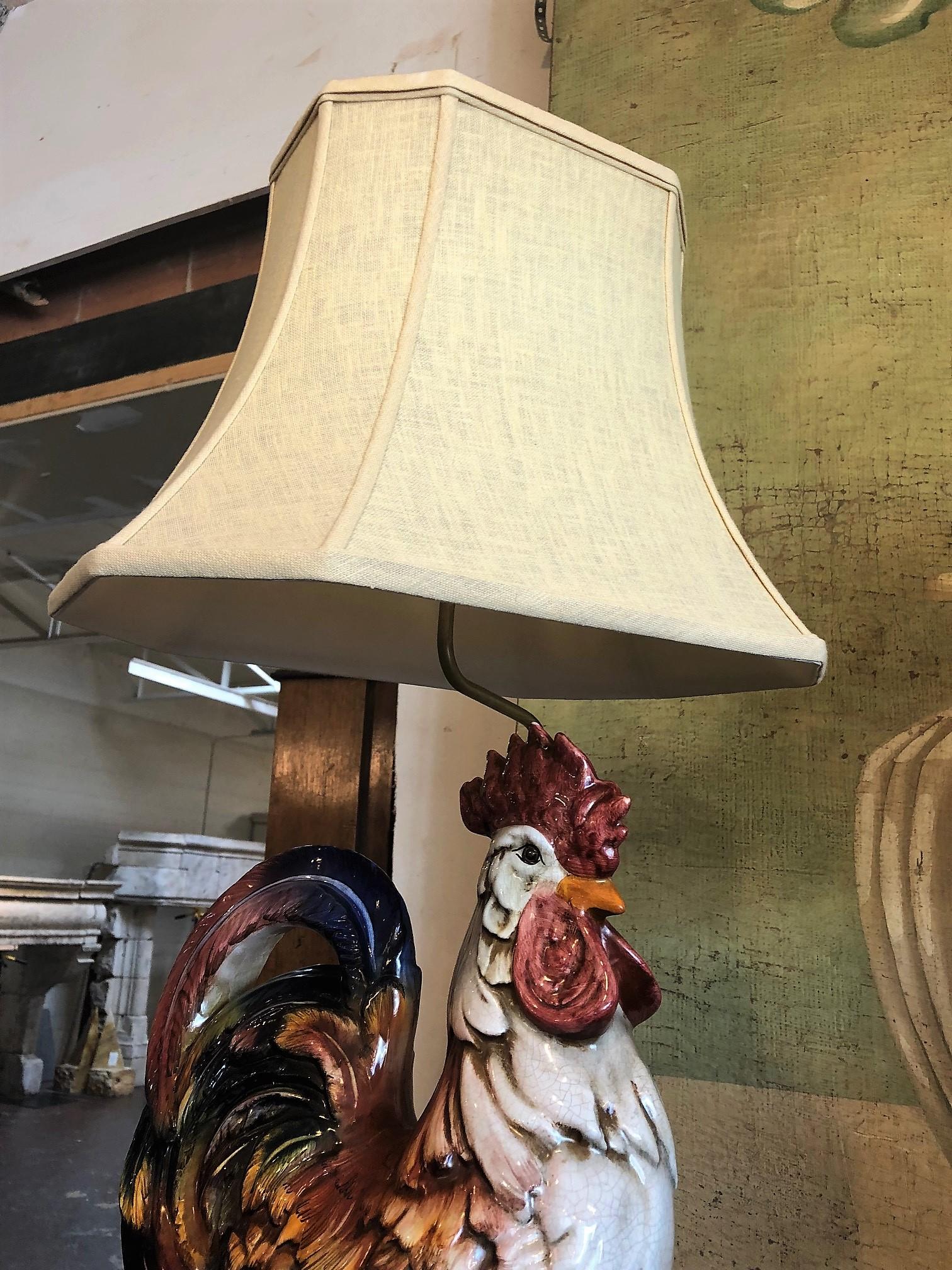vintage rooster lamp
